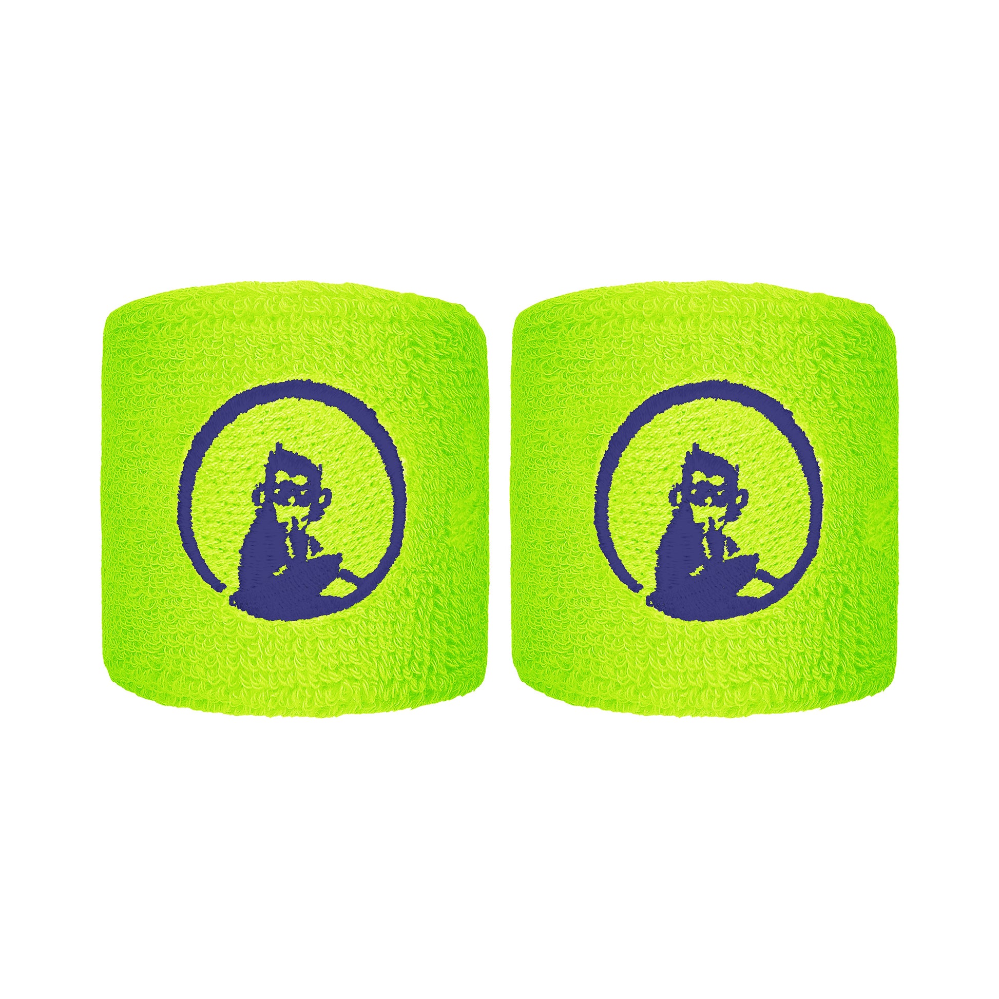 Quiet Please Cinta para sudor Pack de 2 corto - verde neón, azul oscuro