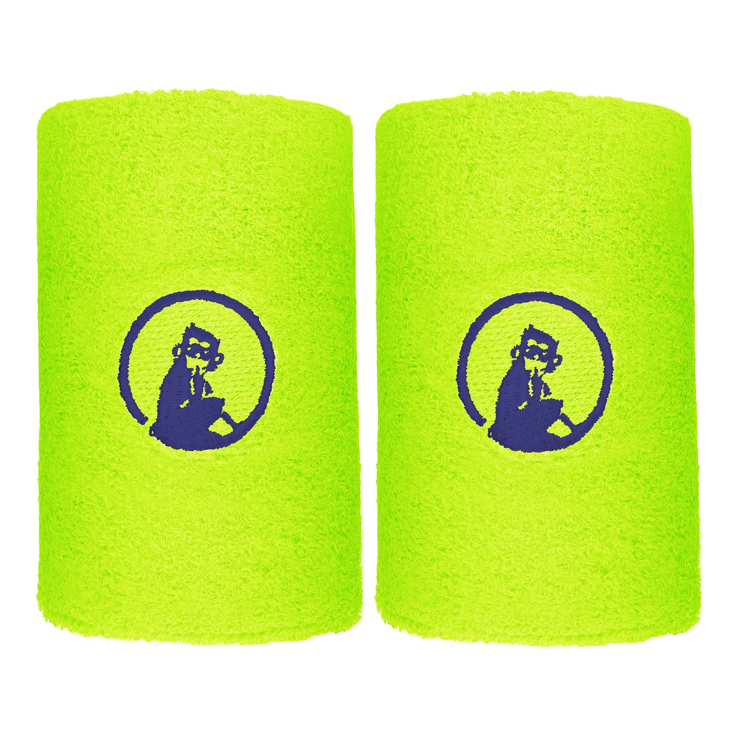 Quiet Please Cinta para sudor Pack de 2 largo - verde neón, azul oscuro