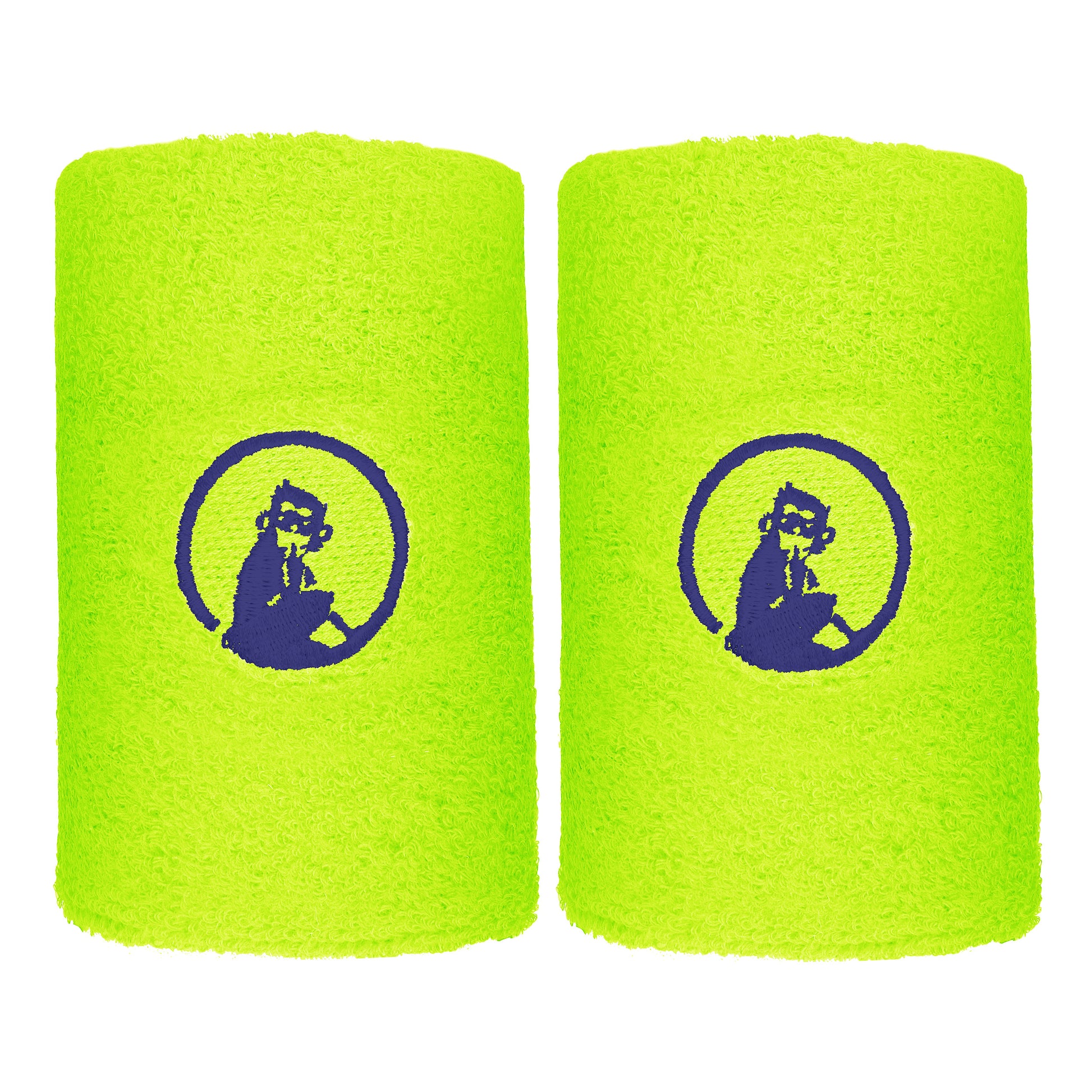Quiet Please Cinta para sudor Pack de 2 largo - verde neón, azul oscuro