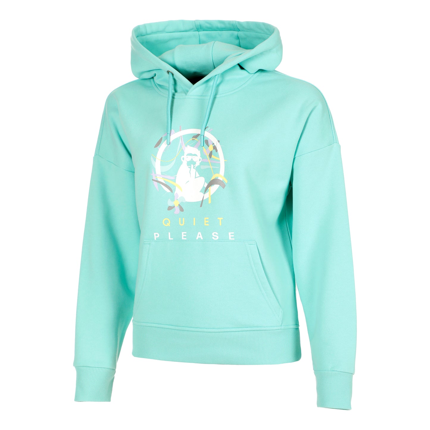Quiet Please Wild Sketchy Sudadera Con Capucha Mujeres-Turquesa,Multicolor
