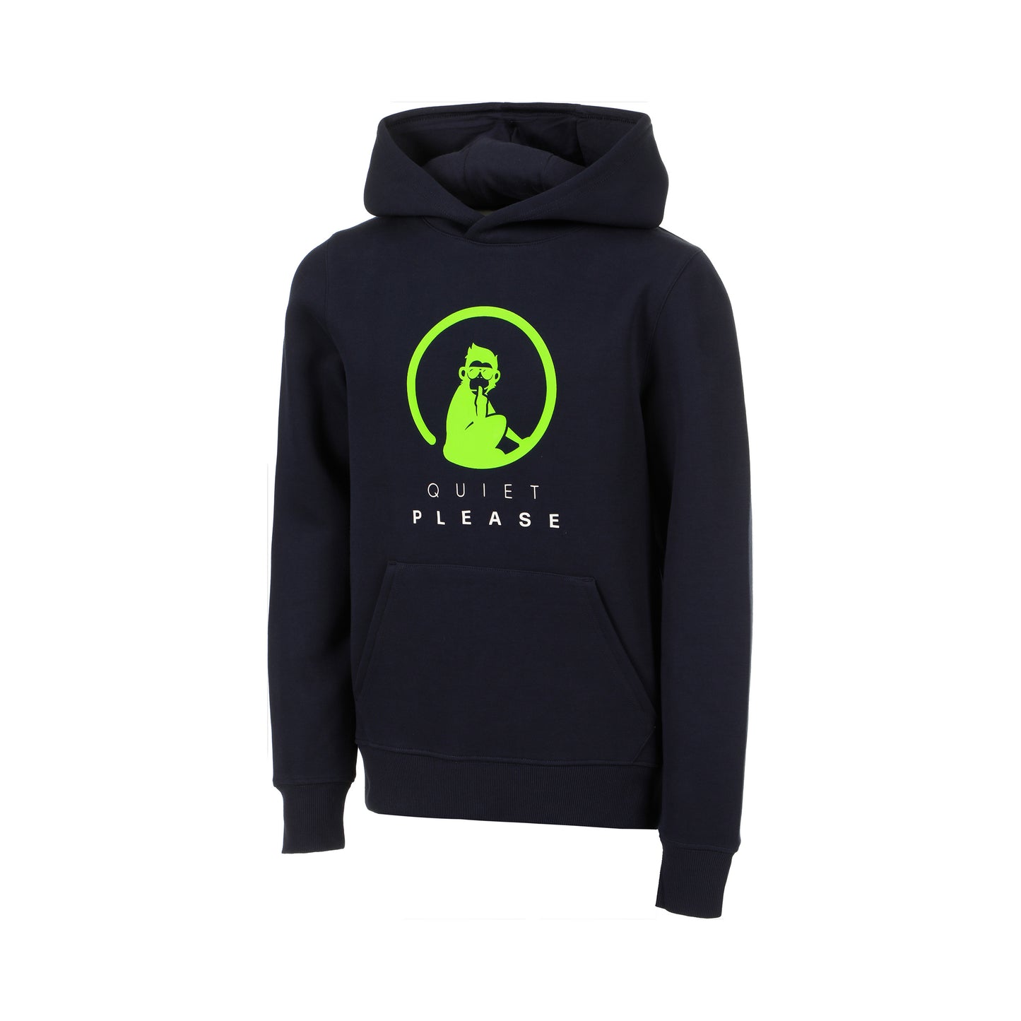 Quiet Please Wild Advantage Logo Sudadera Con Capucha Chicos-Azul Oscuro,Verde Neón
