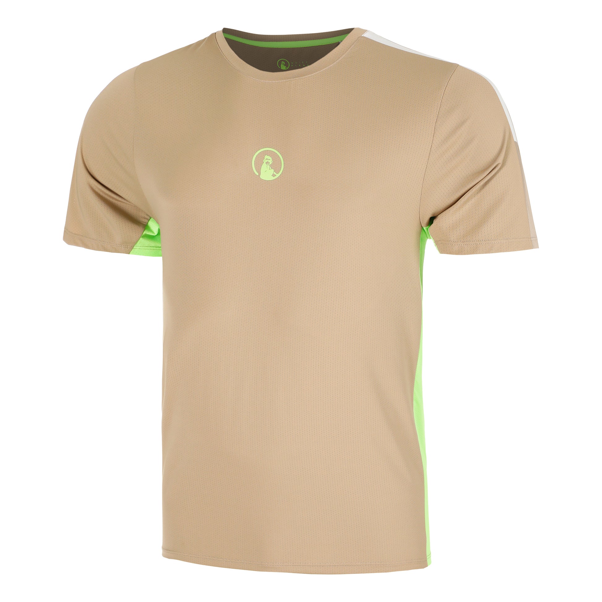 Quiet Please Wild Receiver Verti Camiseta De Manga Corta Hombres-Beige,Multicolor