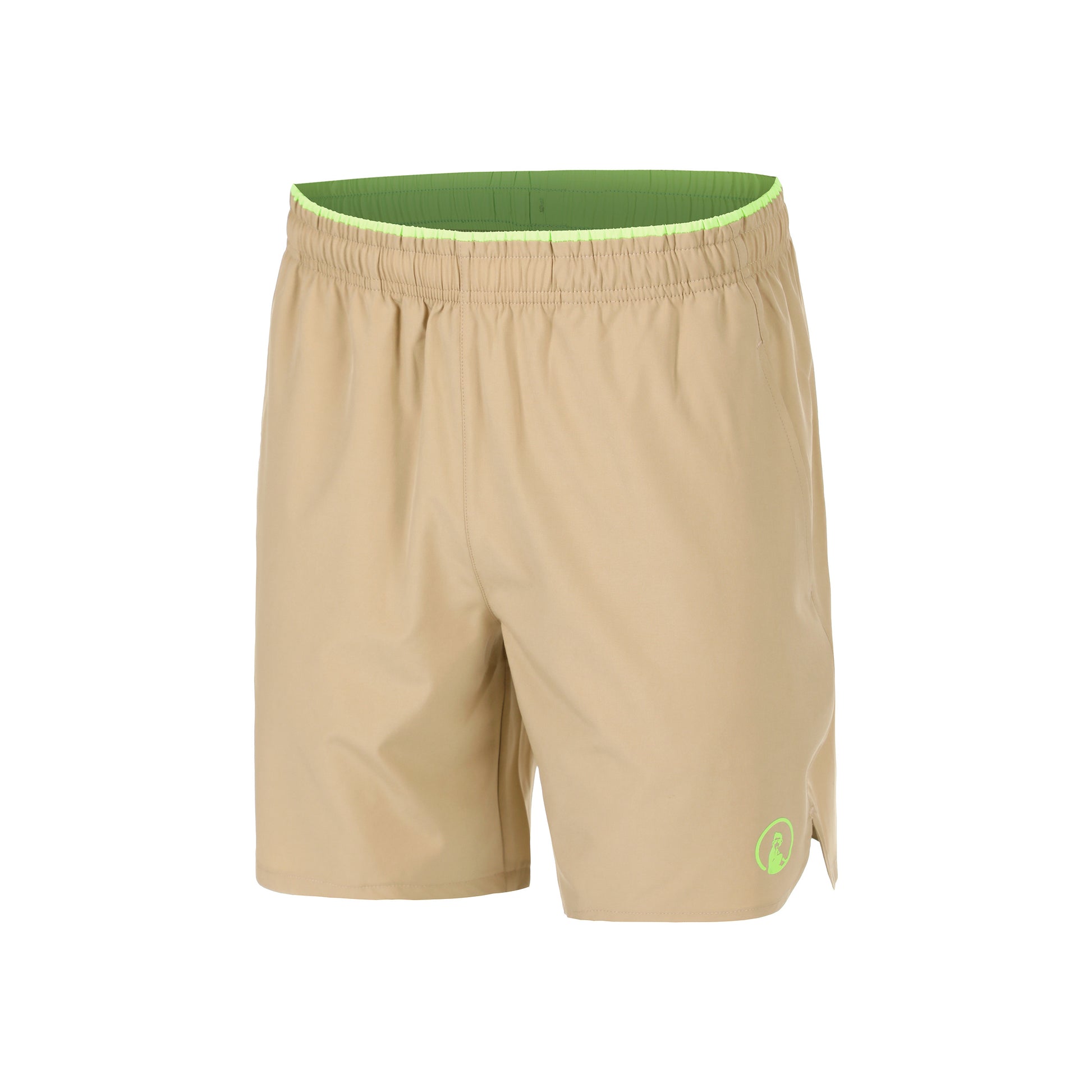 Quiet Please Wild Slam Shorts Hombres-Beige,Verde Neón
