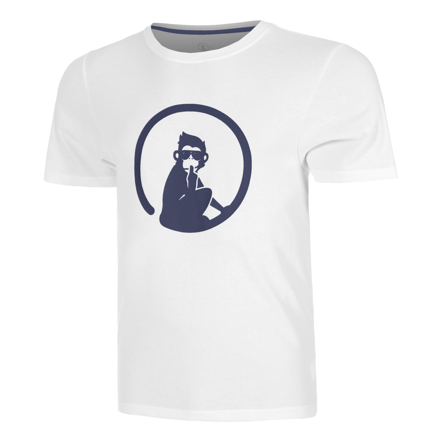 Quiet Please Trainings Camiseta De Manga Corta Hombres-Blanco,Azul Oscuro