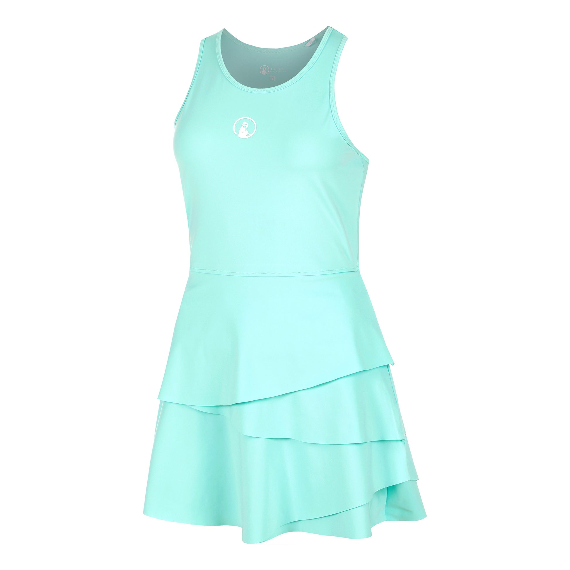 Quiet Please Wild Flounce Vestido Mujeres-Turquesa,Blanco