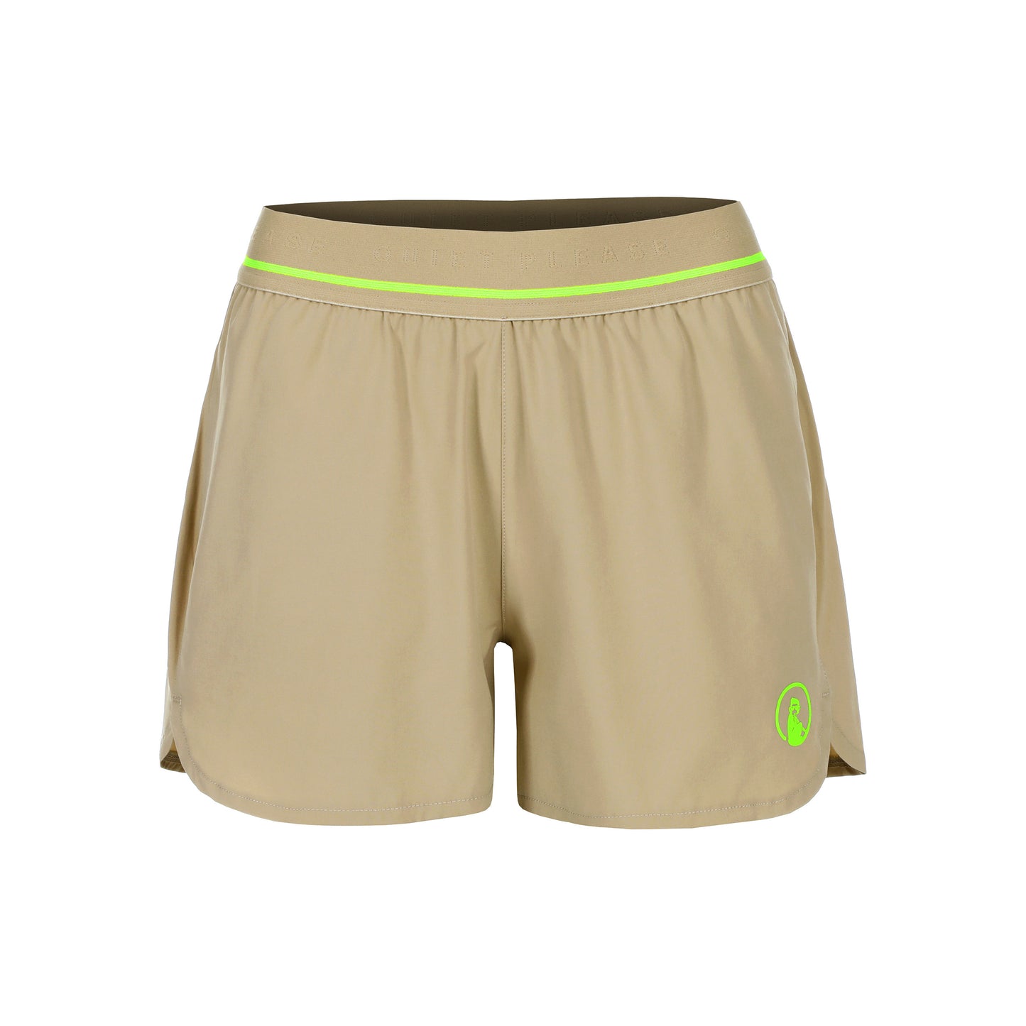 Quiet Please Wild Match 2in1 Shorts Mujeres-Beige,Verde Neón