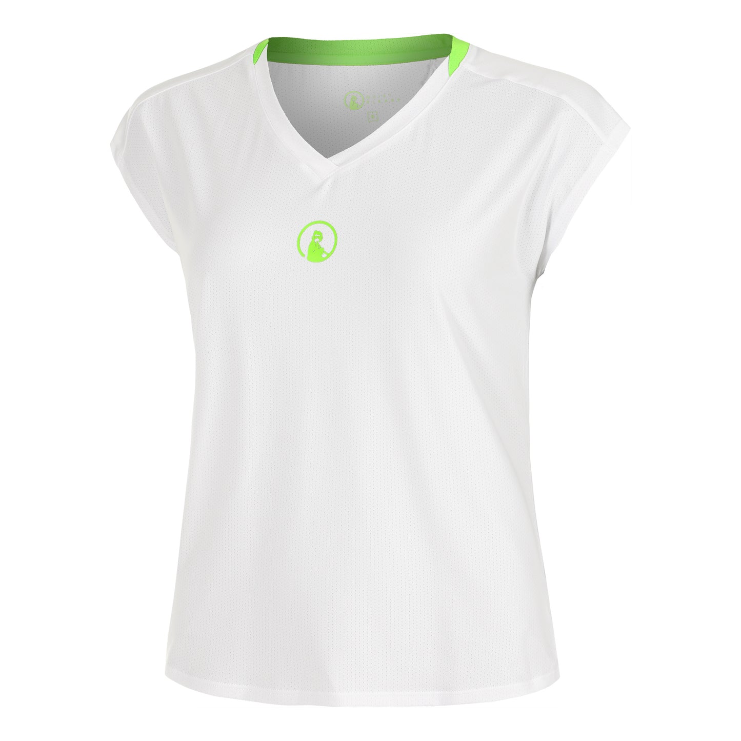 Quiet Please Wild Volley Camiseta De Manga Corta Mujeres-Blanco,Verde Neón