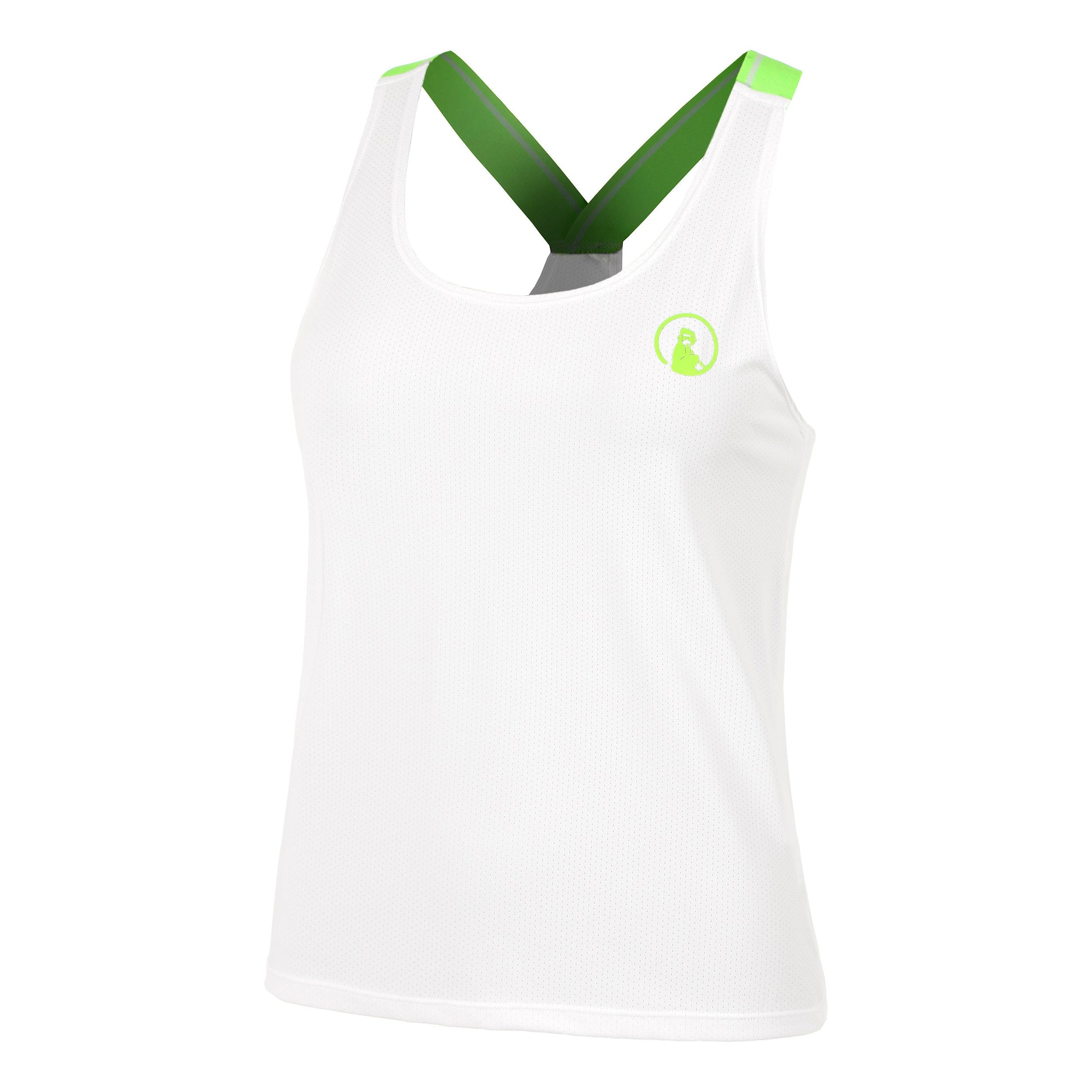 Quiet Please Wild Serve & Volley 2.0 Camiseta De Tirantes Mujeres-Blanco,Verde Neón