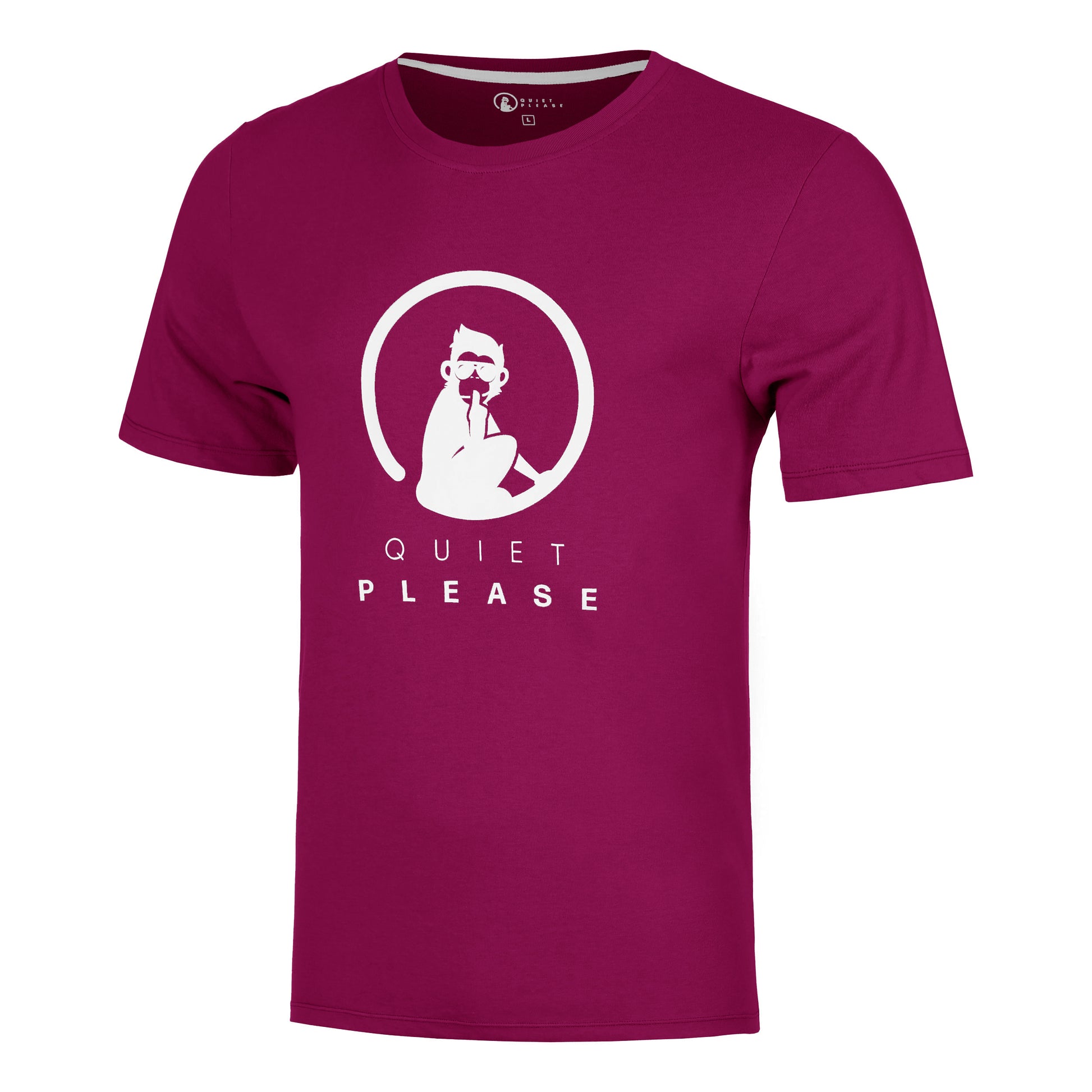 Quiet Please Trainings Camiseta de manga corta Hombres-berry, blanco