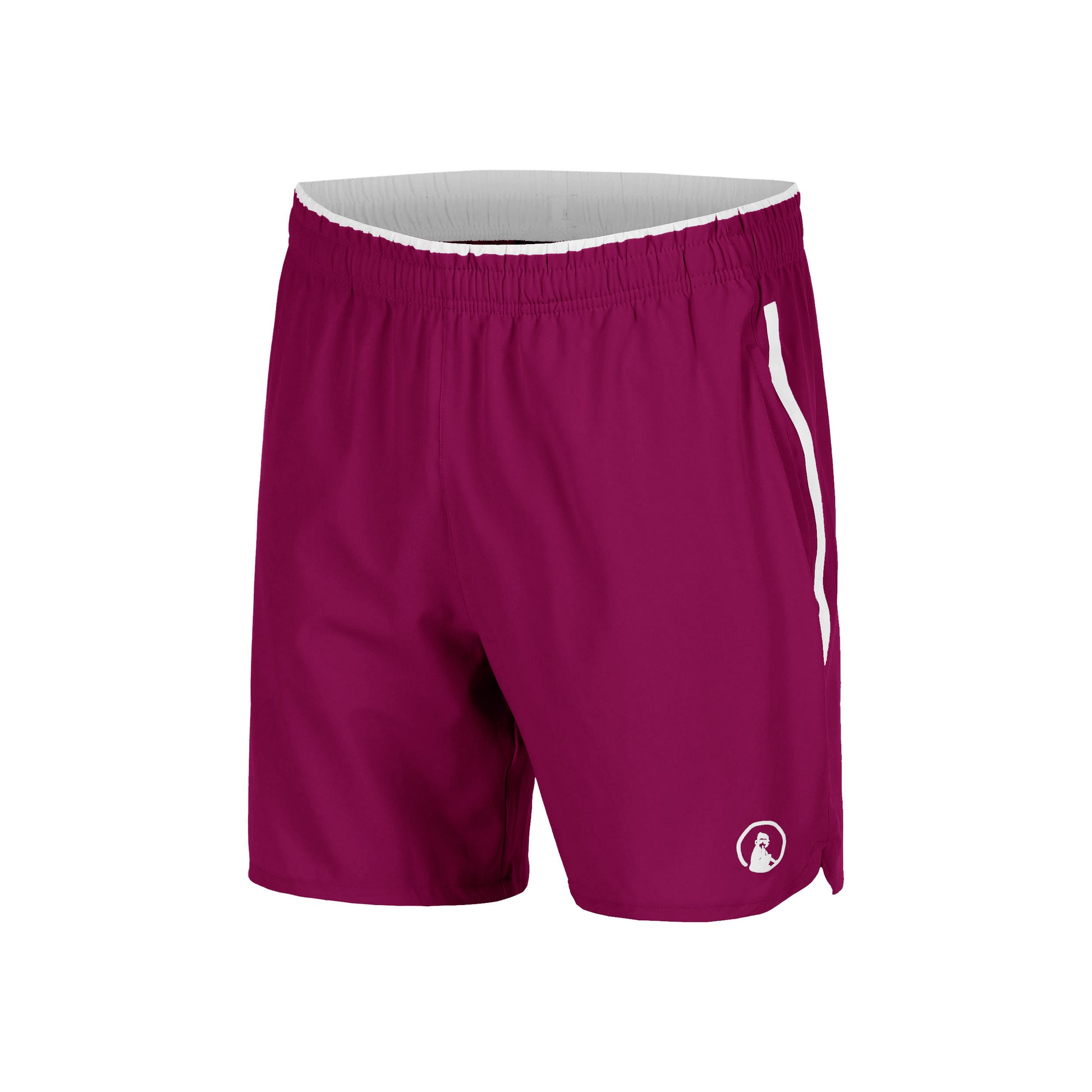 Quiet Please Drop 7in Shorts Hombres-berry, blanco