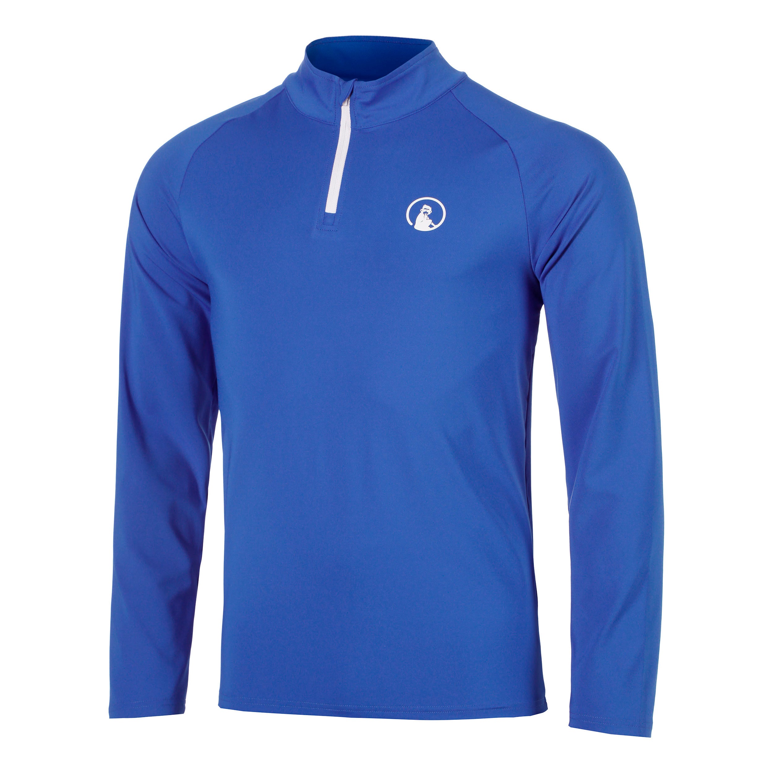 Quiet Please Big Serve 1/4 Zip Camiseta de manga larga Hombres - azul, blanco
