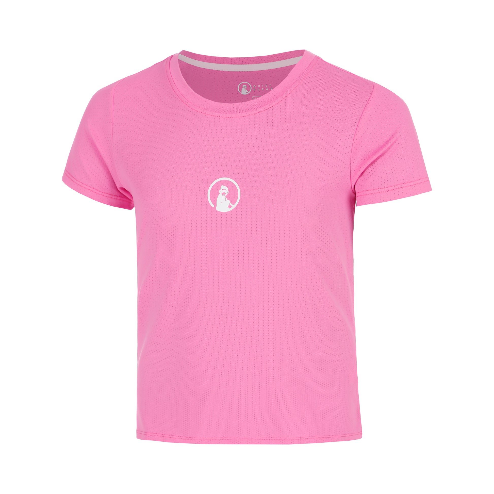 Quiet Please Retriever Camiseta de manga corta Chicas-rosa, blanco