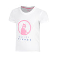 Baseline Logo Camiseta de manga corta Chicas-blanco, rosa neón