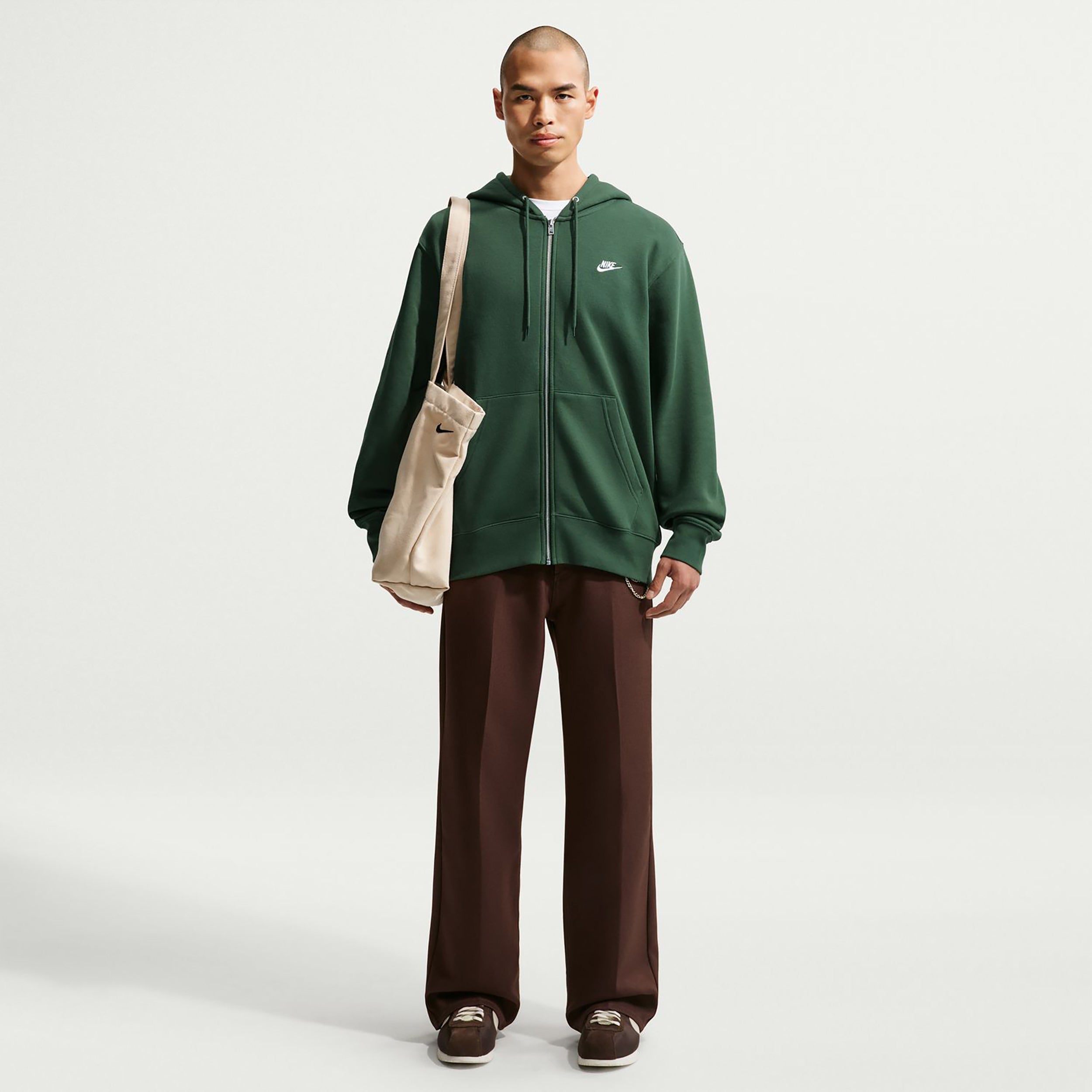 Nike Club Bb Full-Zip Sudadera con cremallera Hombres - verde oscuro