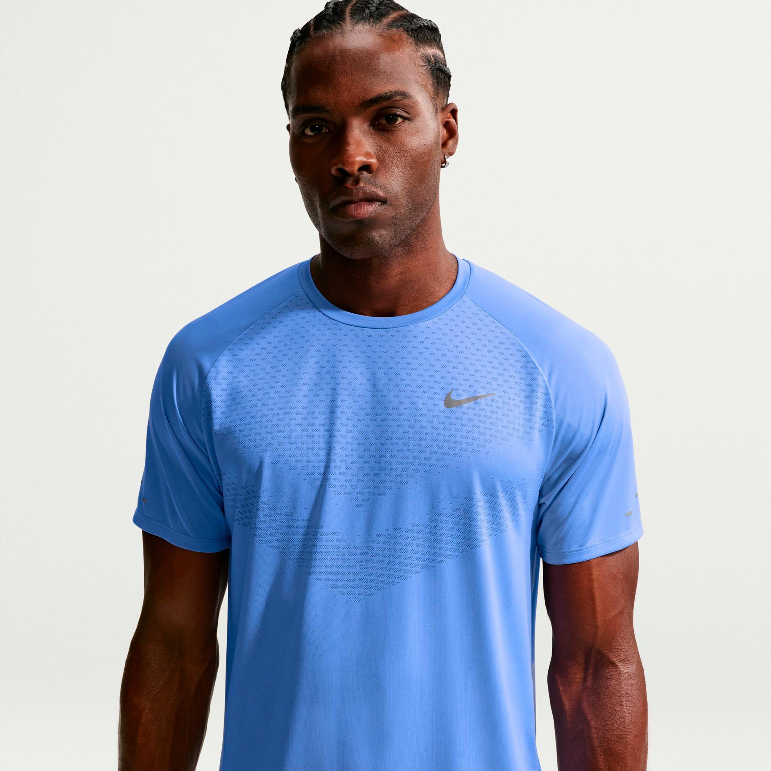 Nike Stride Camiseta de running Hombres - azul, plateado