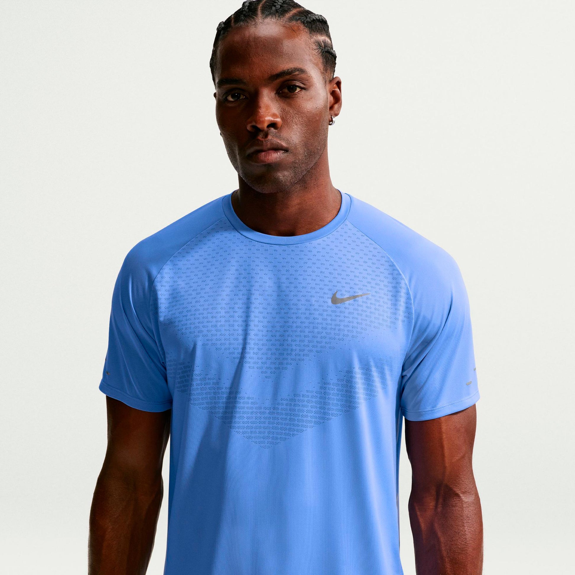 Nike Stride Camiseta de running Hombres - azul, plateado