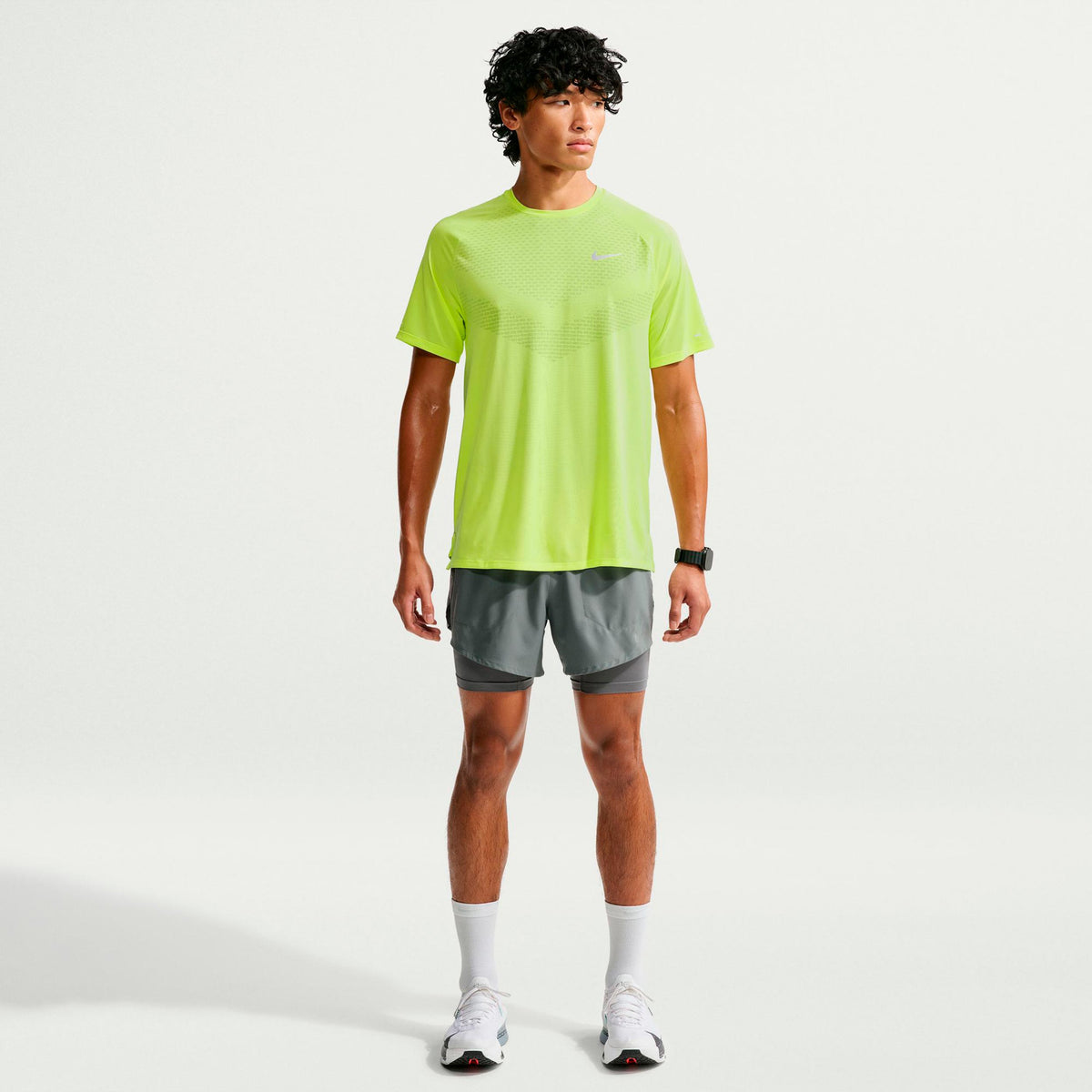 Nike Stride  Camiseta de running Hombres - amarillo limón, plateado