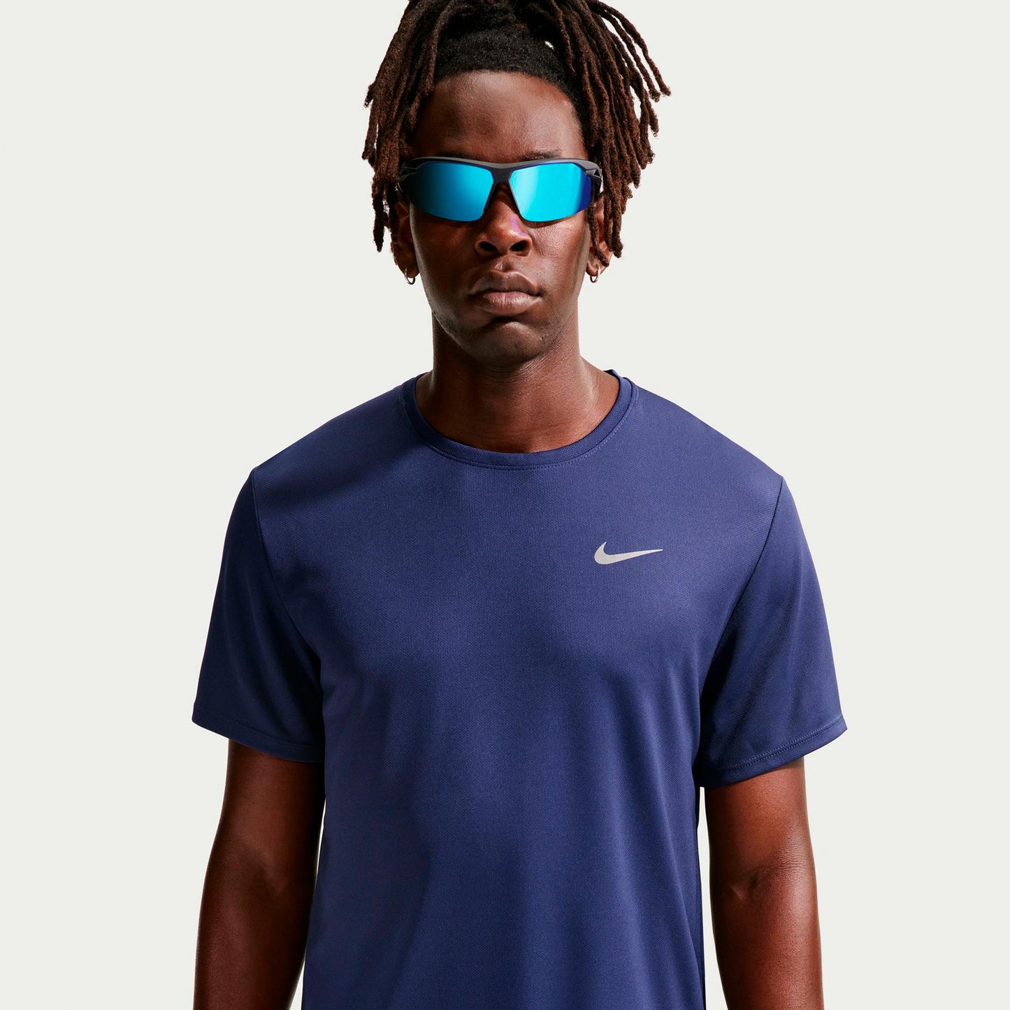 Nike Miler Camiseta de running Hombres - azul oscuro, plateado