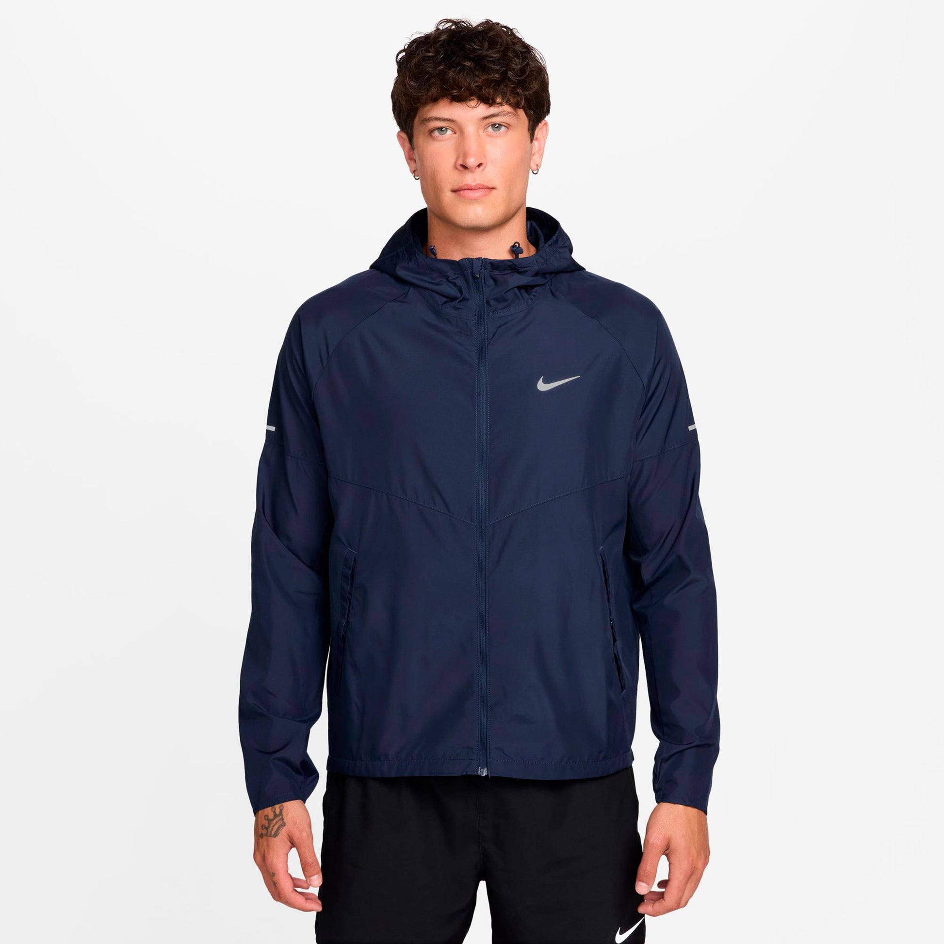 Nike Miler Chaqueta para correr Hombres - azul oscuro, plateado