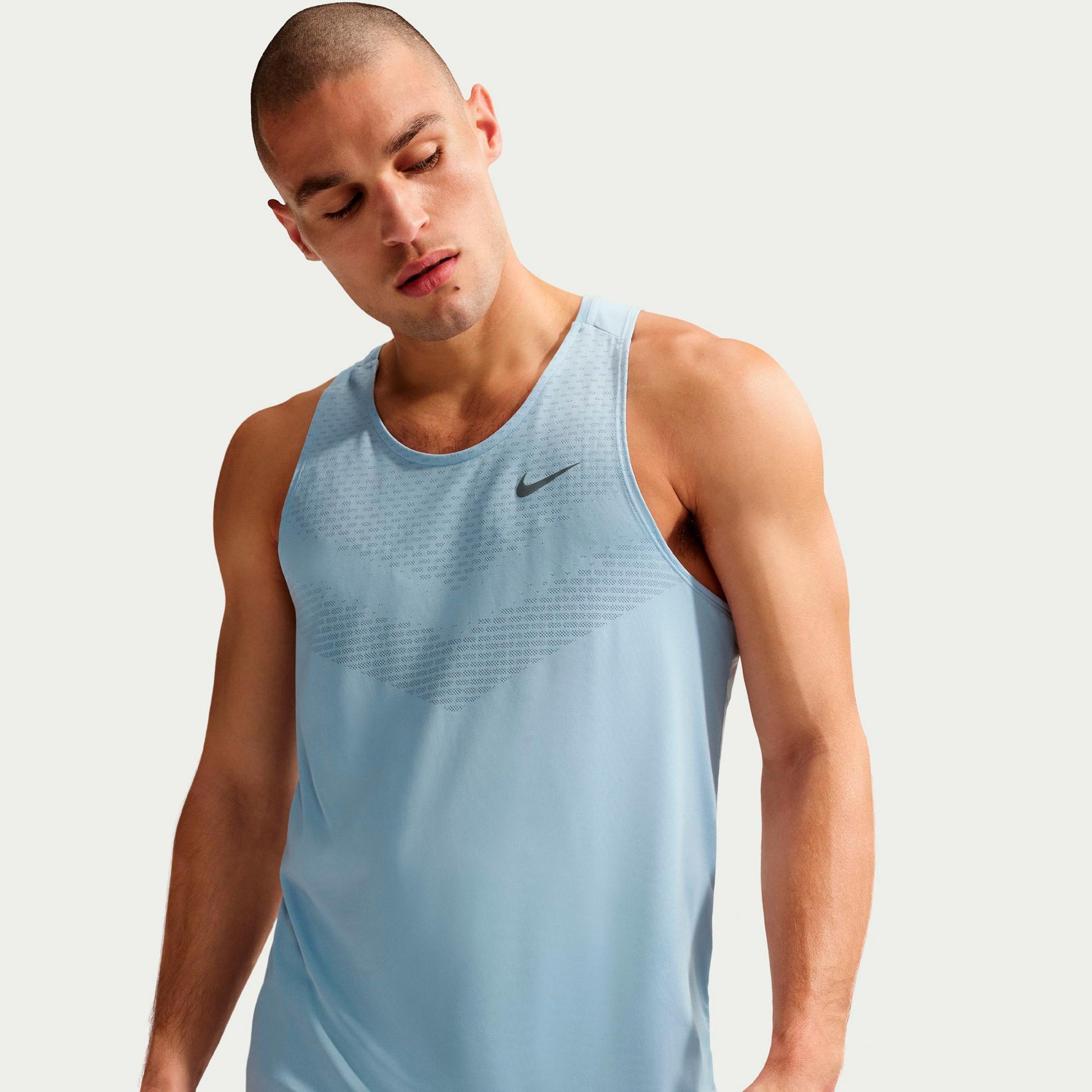 Nike Stride Camiseta de running Hombres - azul claro, plateado