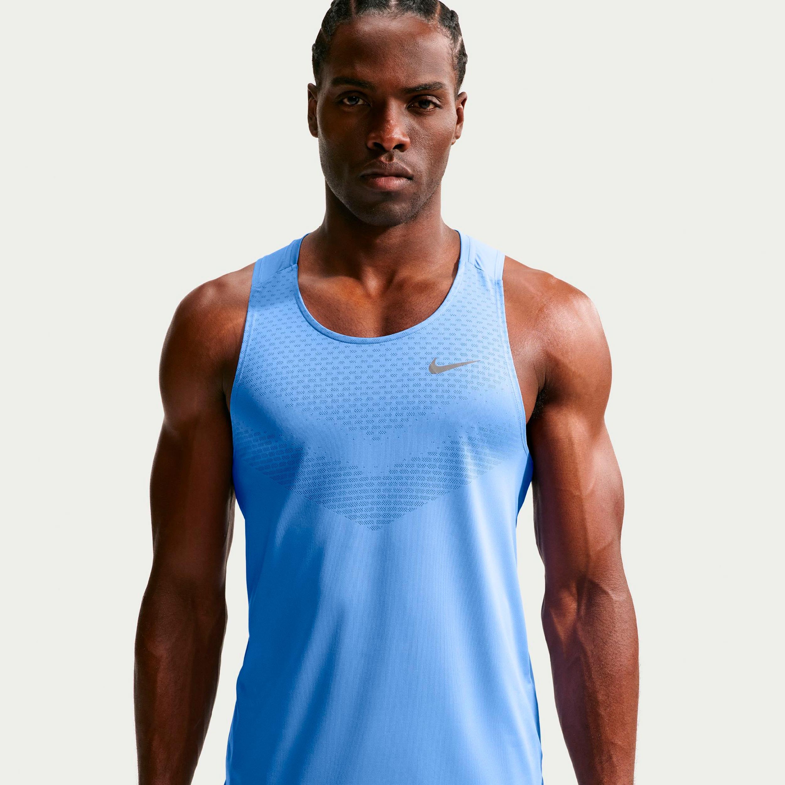 Nike Stride Camiseta de running Hombres - azul, plateado