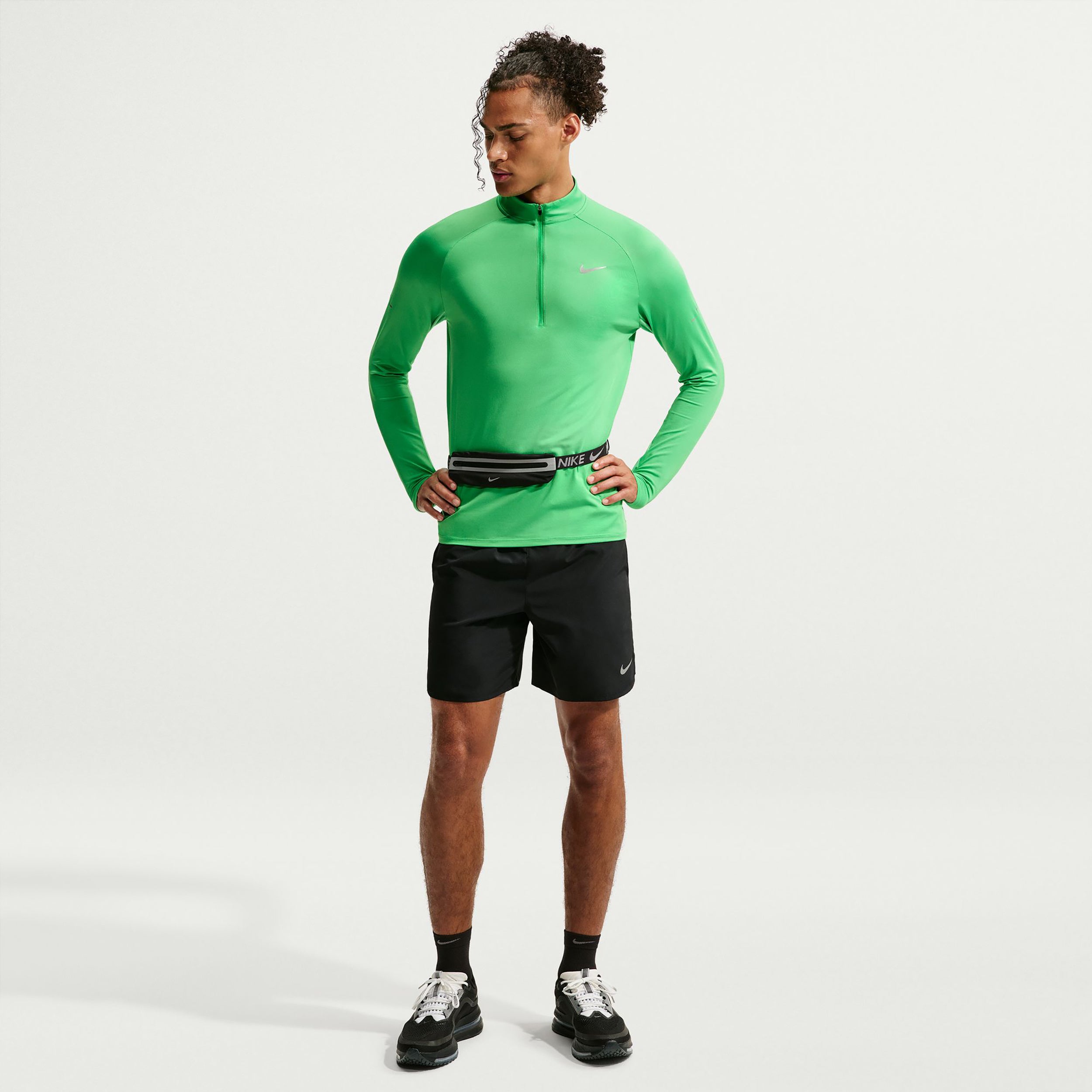 Nike Stride Half-Zip  Camiseta de running Hombres - verde, plateado