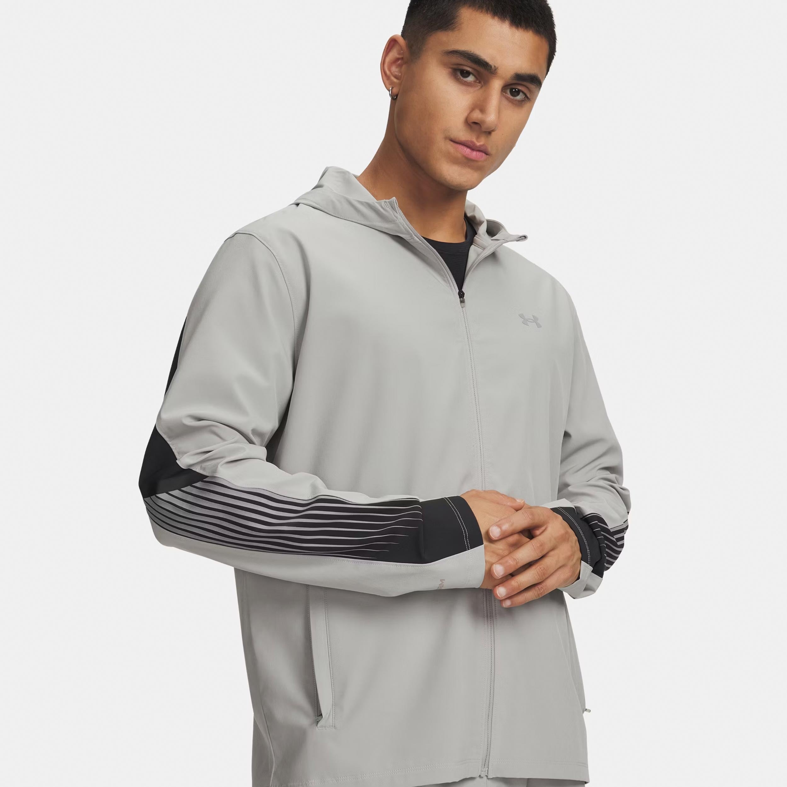 Under Armour Velociti Storm Hooded  Chaqueta para correr Hombres-gris, negro