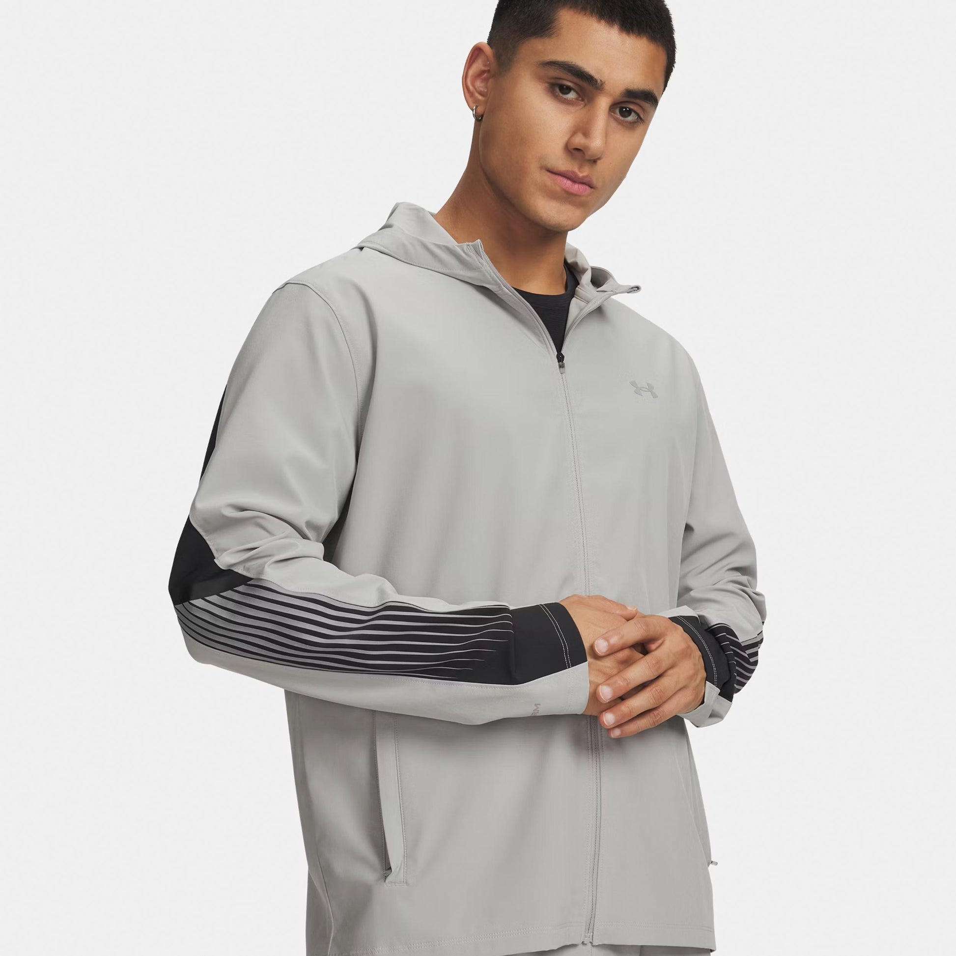 Under Armour Velociti Storm Hooded  Chaqueta para correr Hombres-gris, negro
