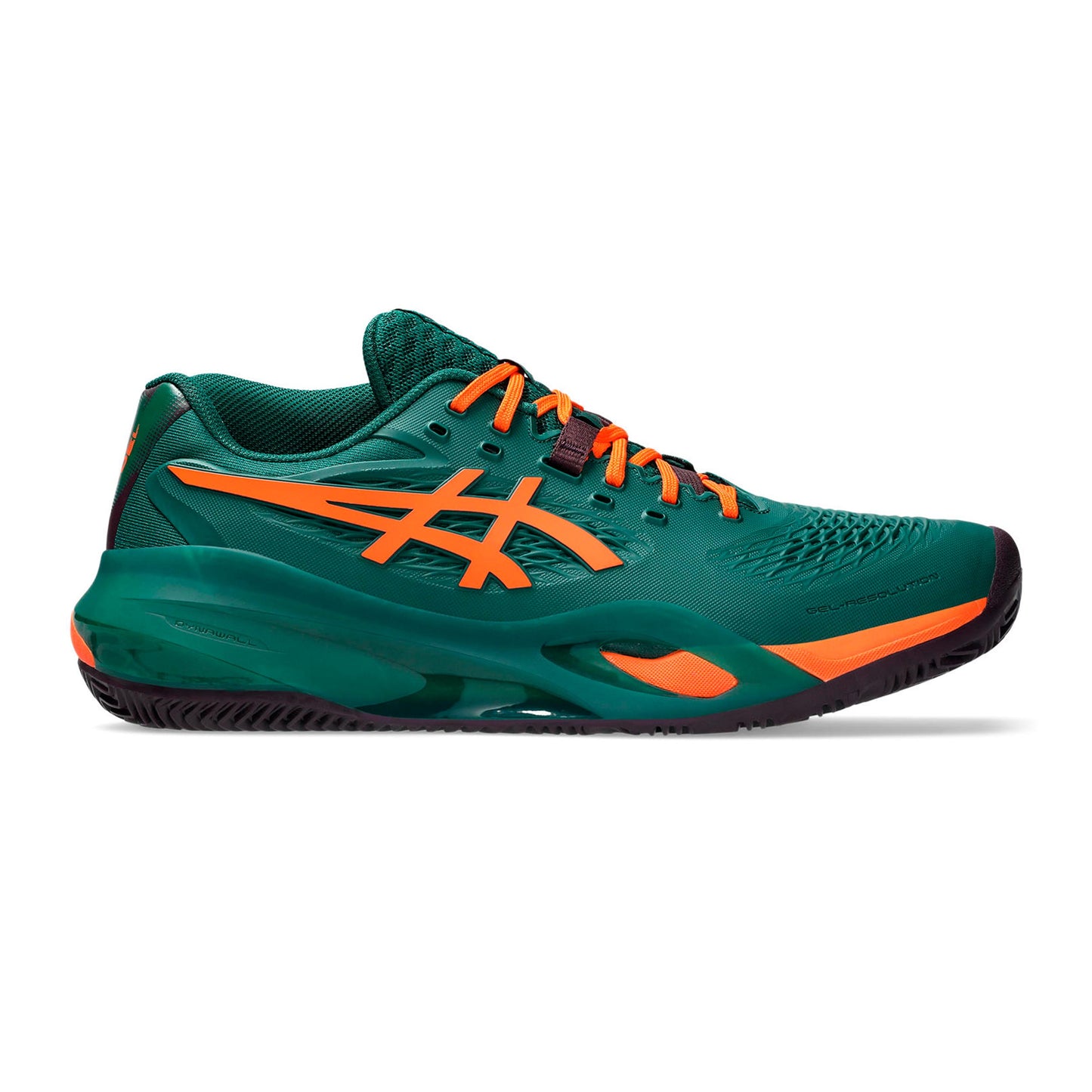 ASICS Gel-Resolution X Zapatilla de pádel Hombres - verde oscuro, naranja neón