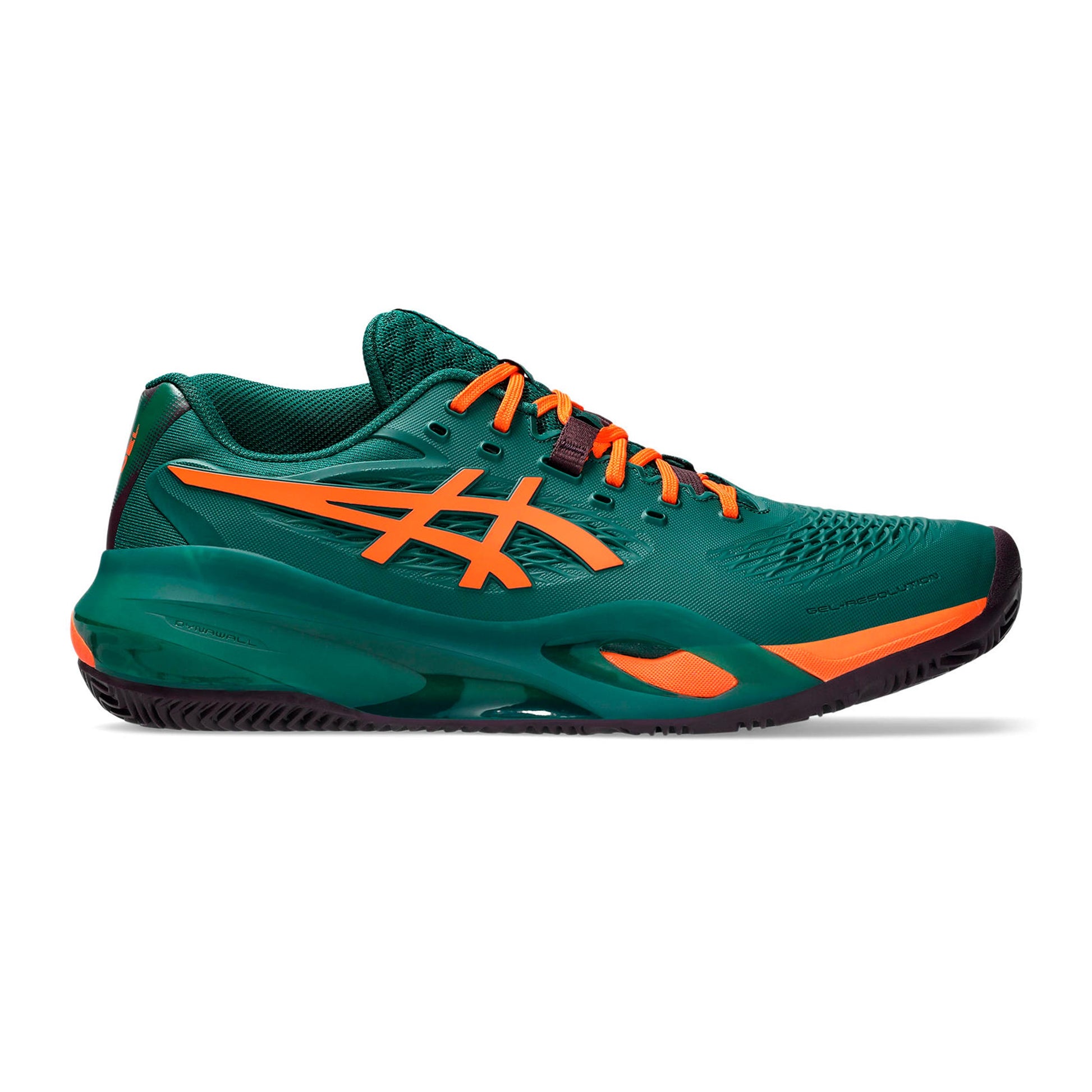 ASICS Gel-Resolution X Zapatilla de pádel Hombres - verde oscuro, naranja neón