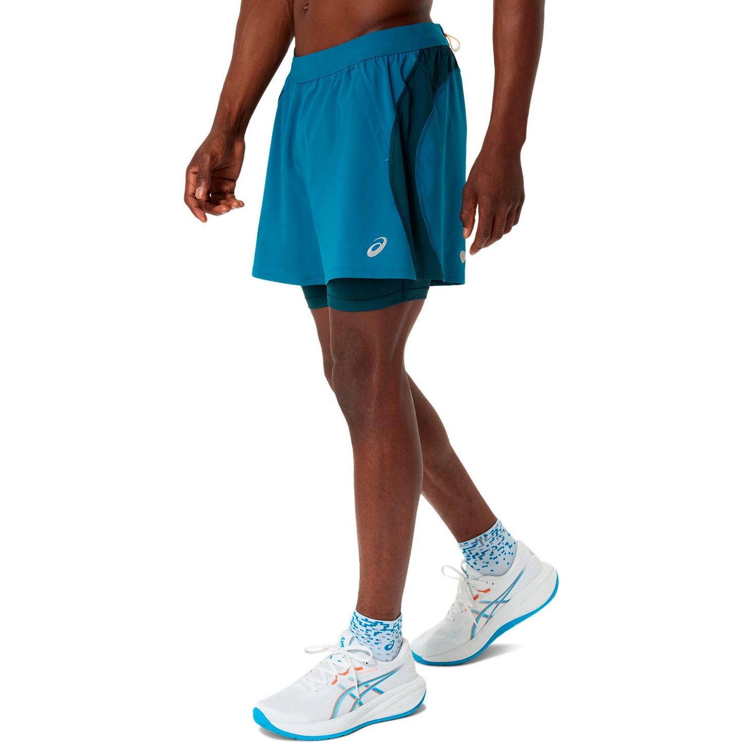 ASICS Road 2in1 5in Pantalones cortos Hombres-turquesa, turquesa