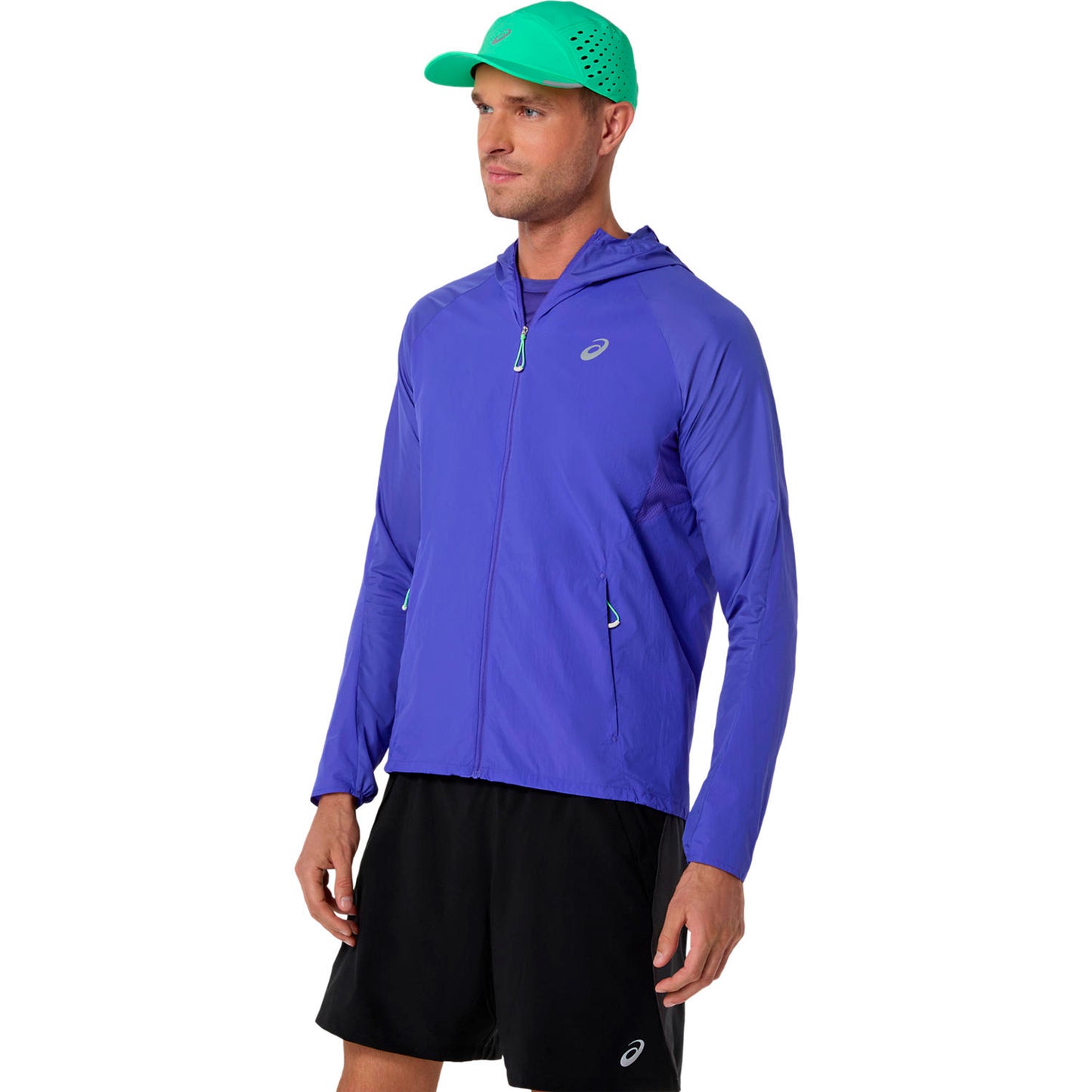 ASICS Road Packable Jacket Chaqueta para correr Hombres - azul, verde