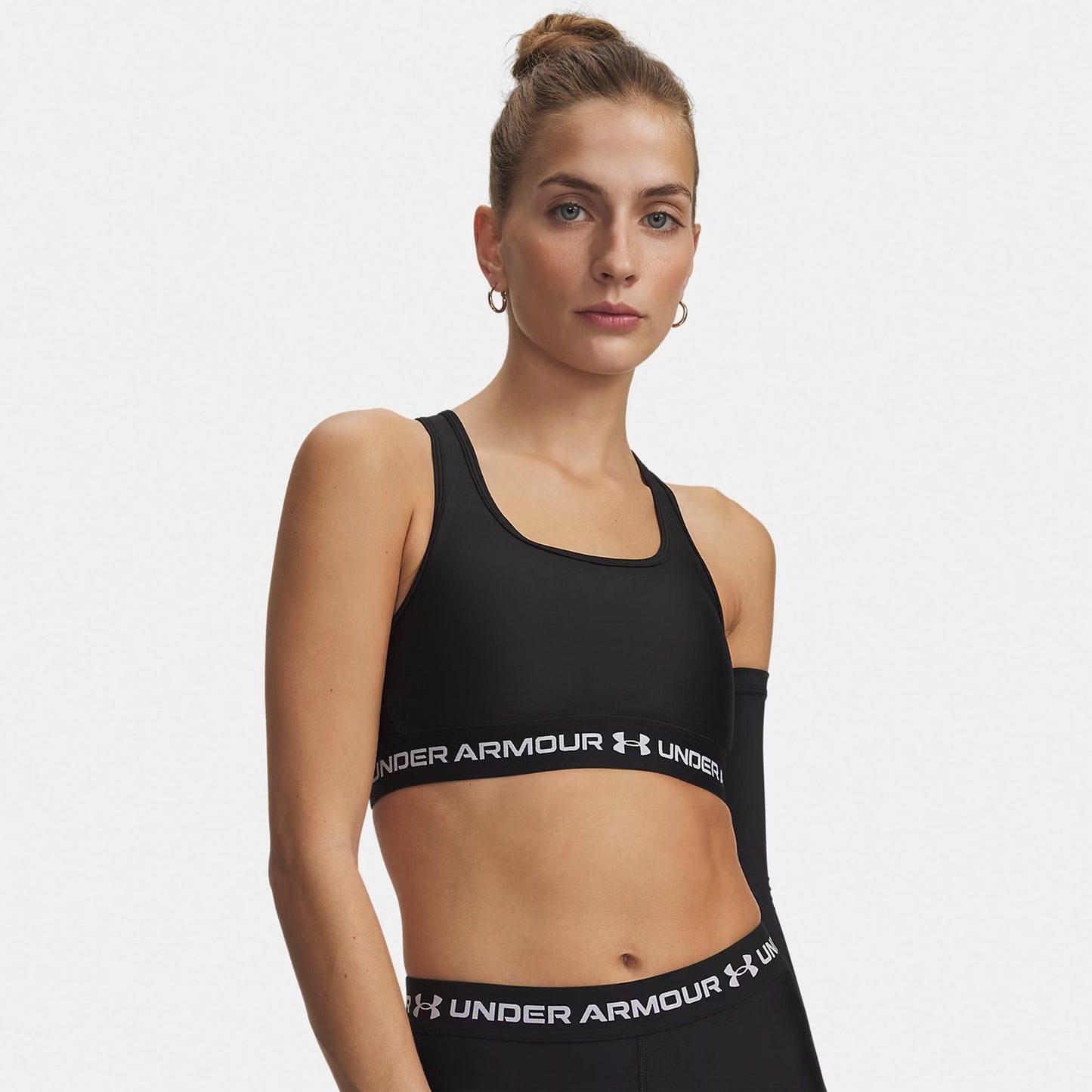 Under Armour Crossback Mid Sujetador deportivo Mujeres - negro, blanco