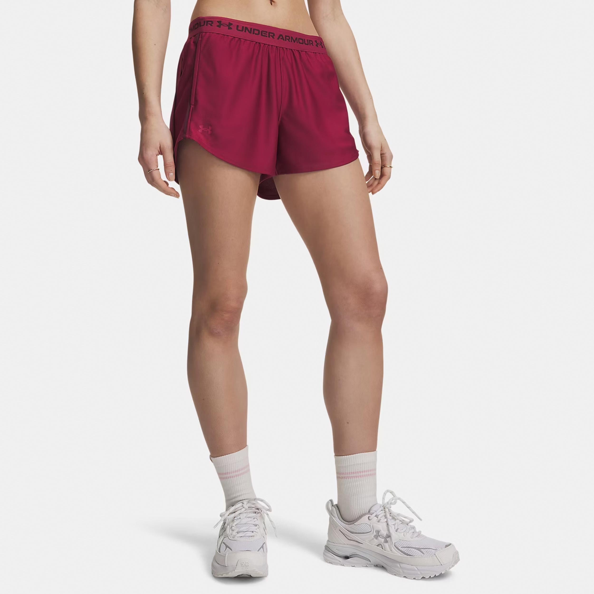 Under Armour Tech Play Up Shorts Mujeres - rojo, rojo oscuro