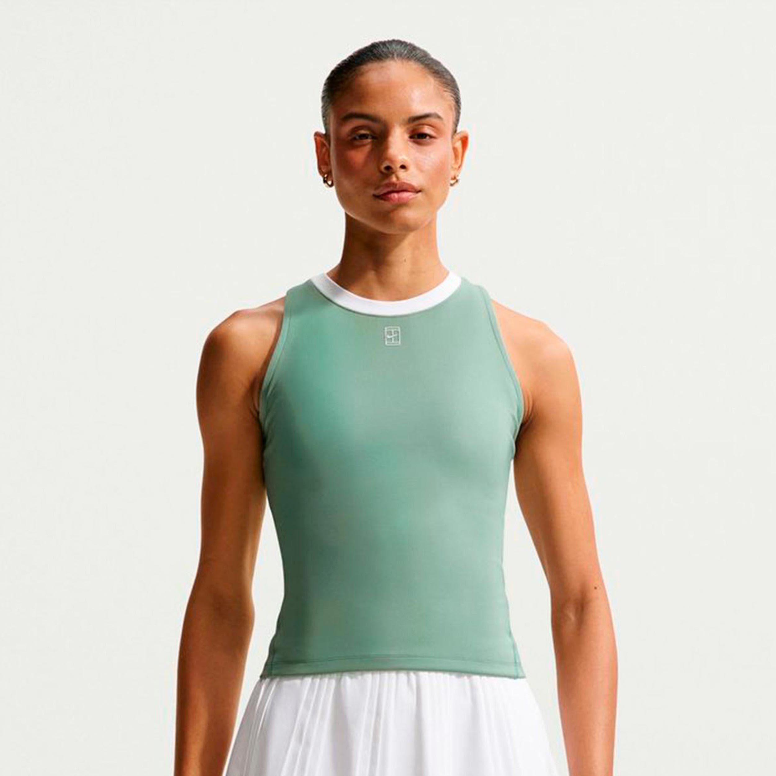Nike Court Dri-FIT Advantage Camiseta de tirantes Mujeres - verde gris, blanco