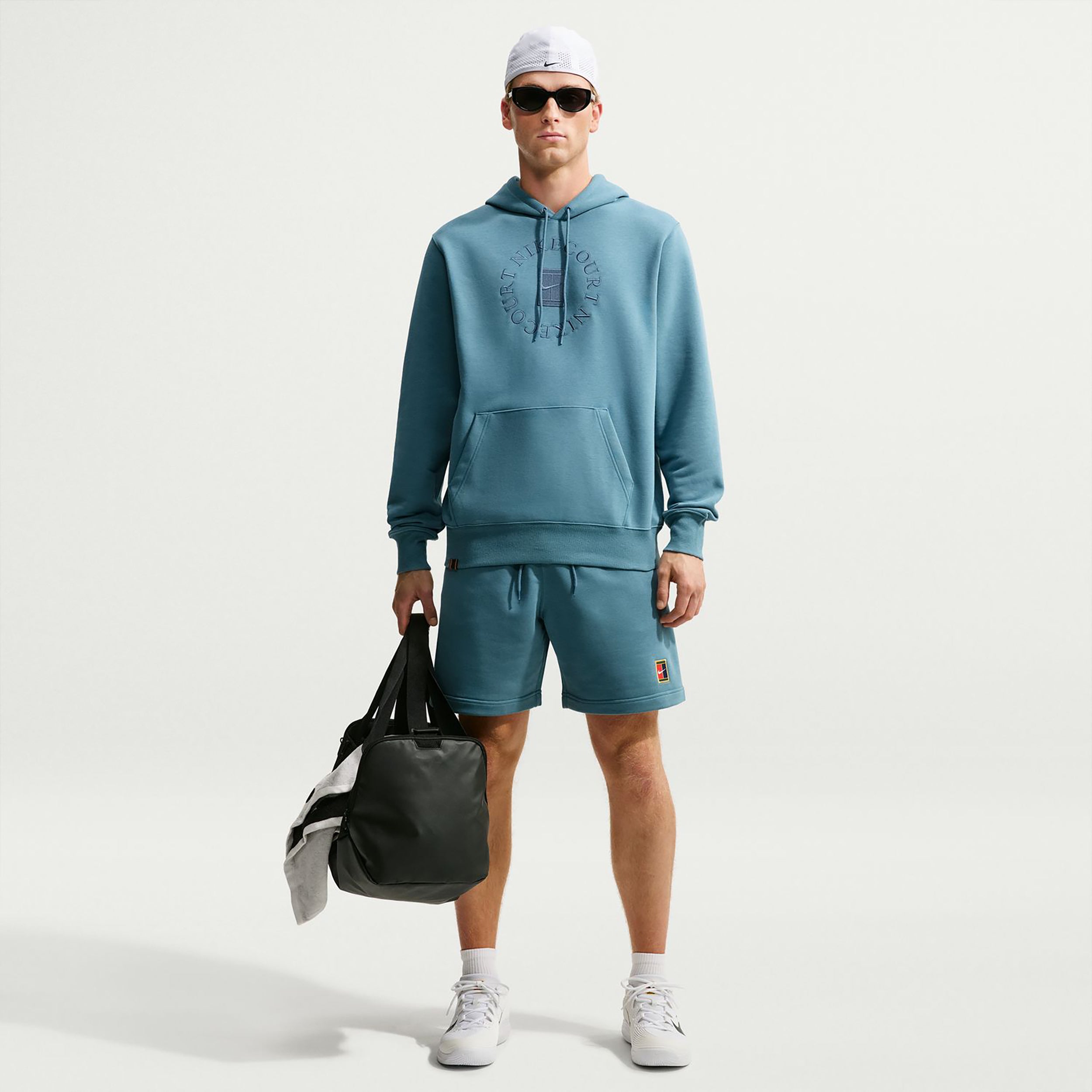 Nike Court Dri-Fit Heritage Sudadera con capucha Hombres - color petróleo