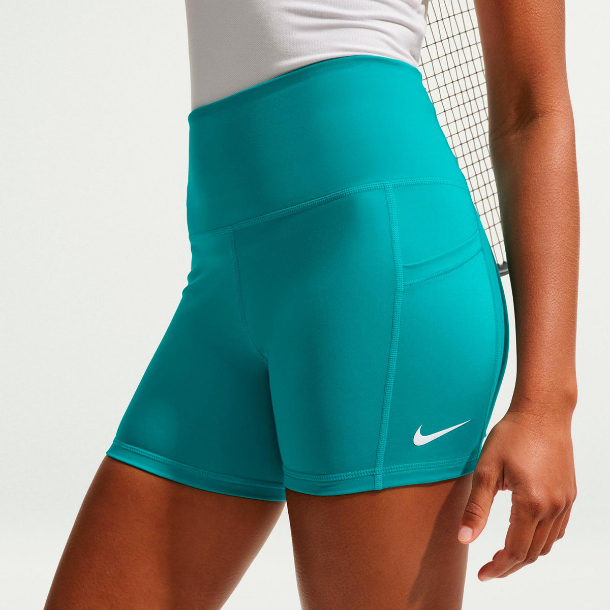 Nike Court Dri-Fit Ball Shorts con bolsillo para pelota Mujeres - turquesa, blanco