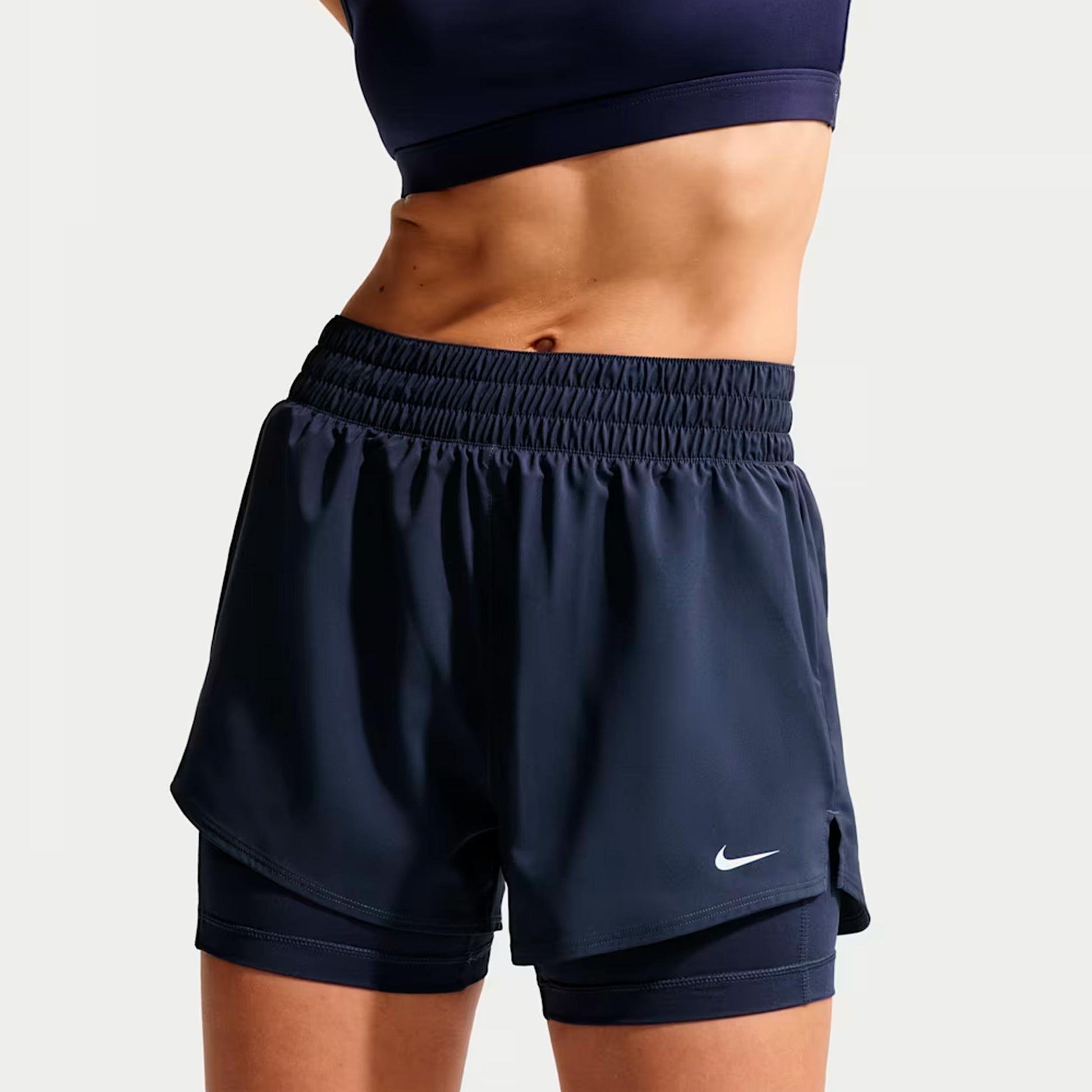 Nike Dri-Fit One High Rise 2in1 3in Shorts Mujeres - azul oscuro