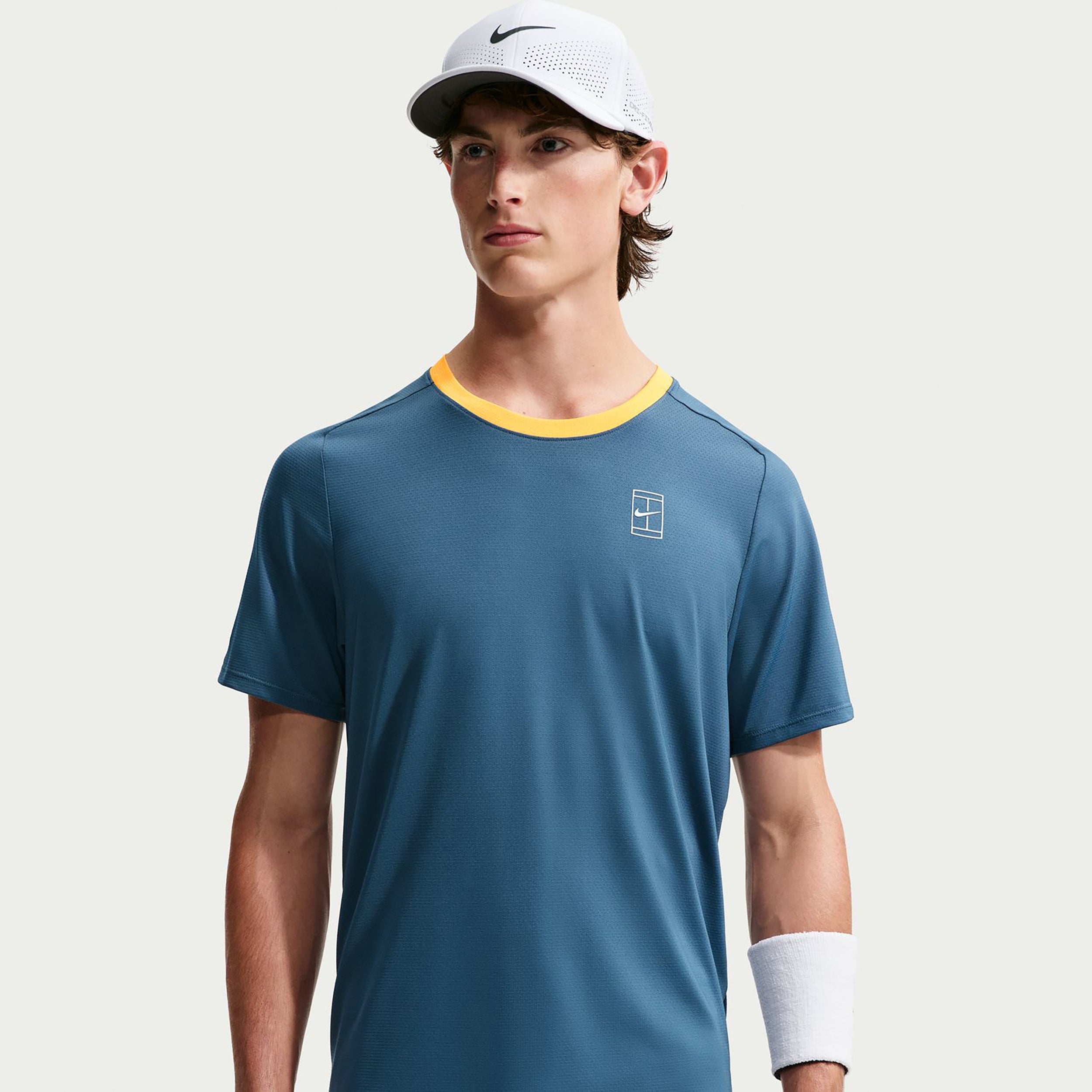 Nike Court Dri-FIT Advantage Camiseta de manga corta Hombres - azul-gris, naranja