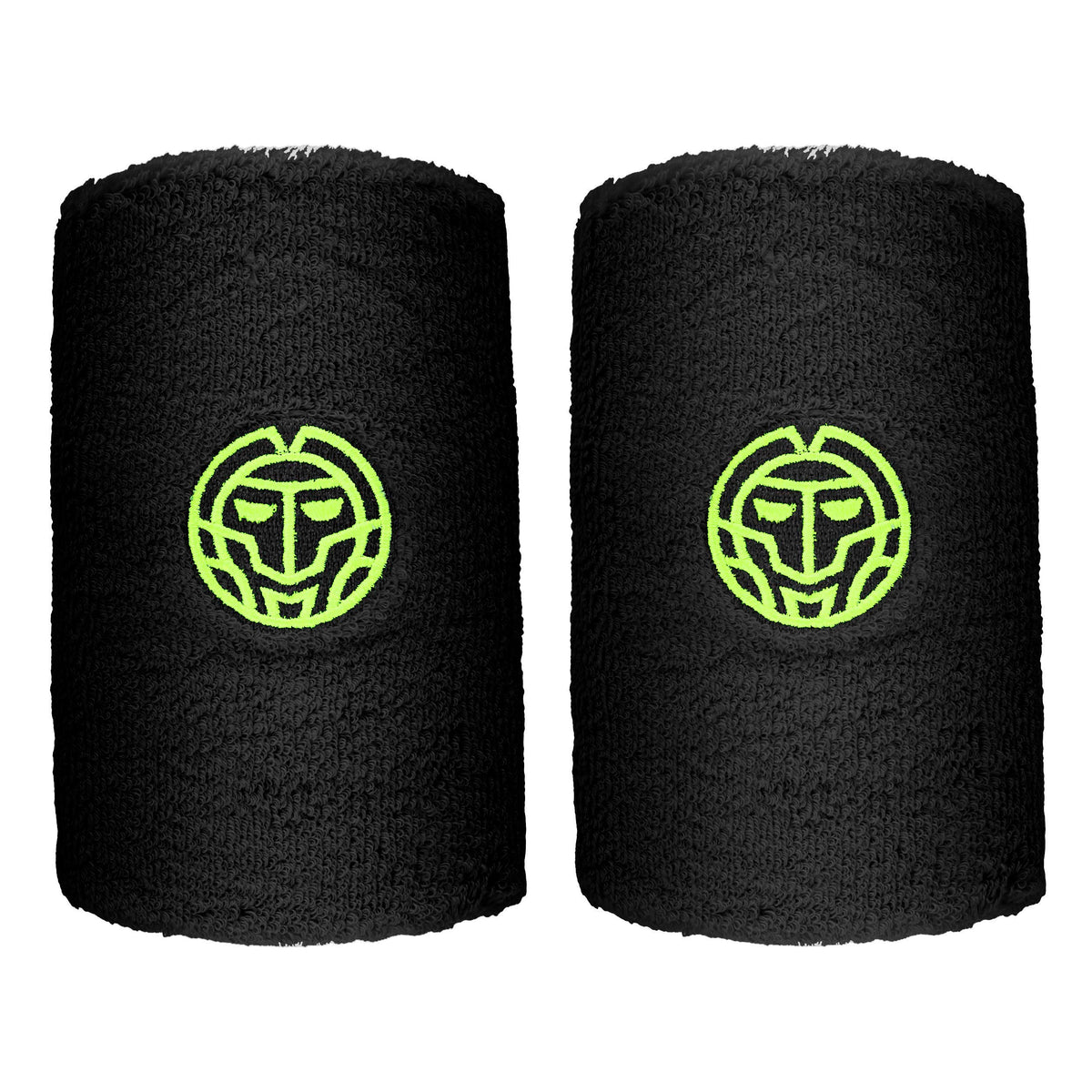 BIDI BADU Night Flash Cinta para sudor Pack de 2 largo - negro, amarillo neón