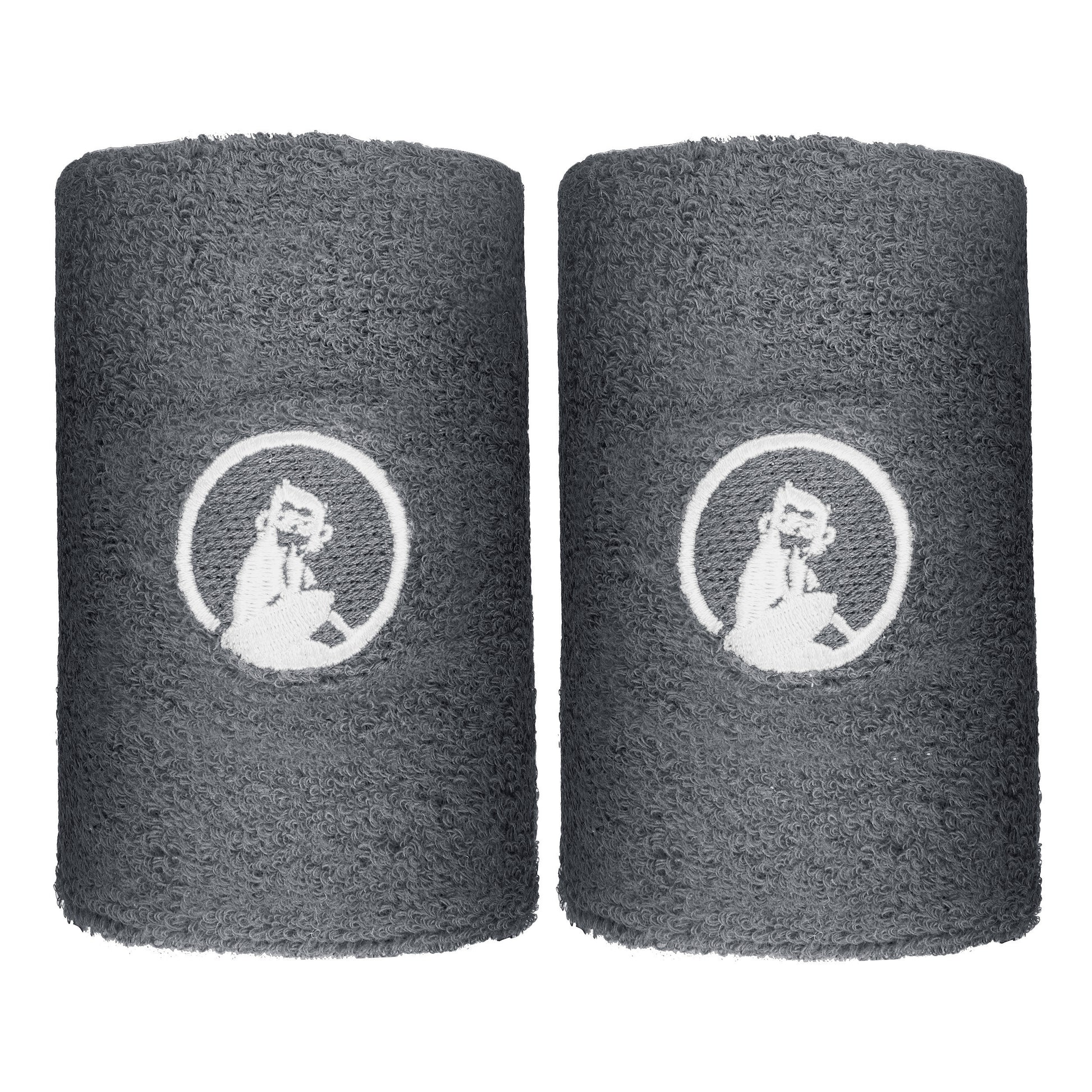 Quiet Please Cinta para sudor Pack de 2 largo - gris oscuro, blanco