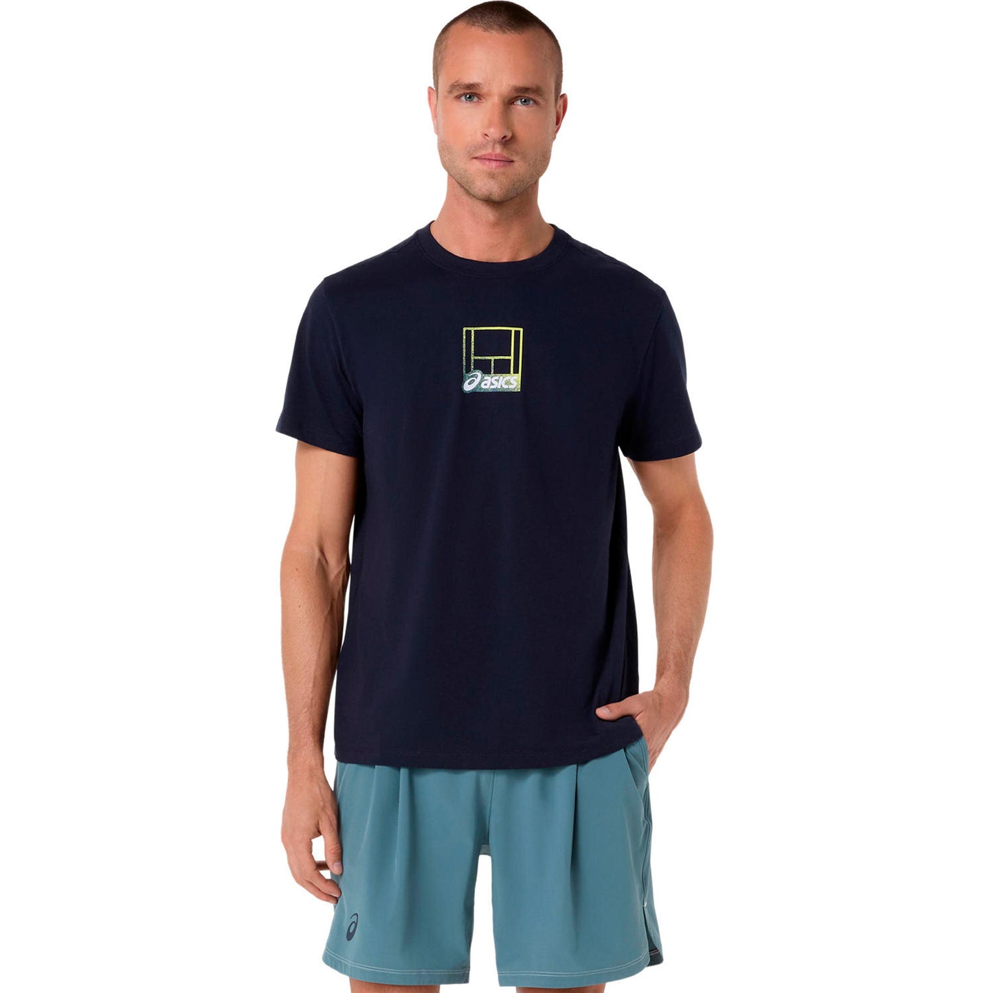 ASICS Court Core Graphic Camiseta de manga corta Hombres-azul oscuro