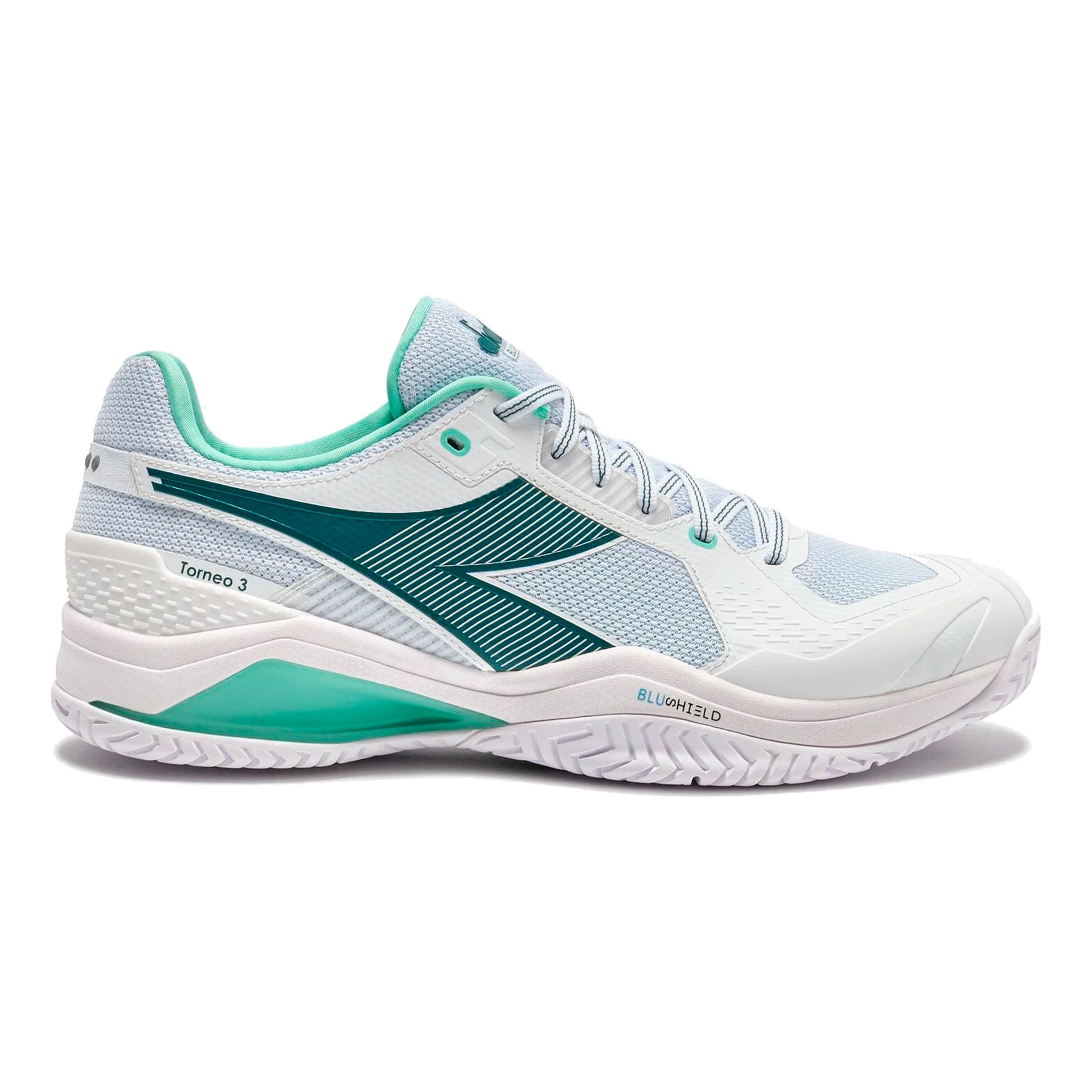 Diadora Blushield Torneo 3 Zapatilla todas las superficies Hombres-blanco, color petróleo