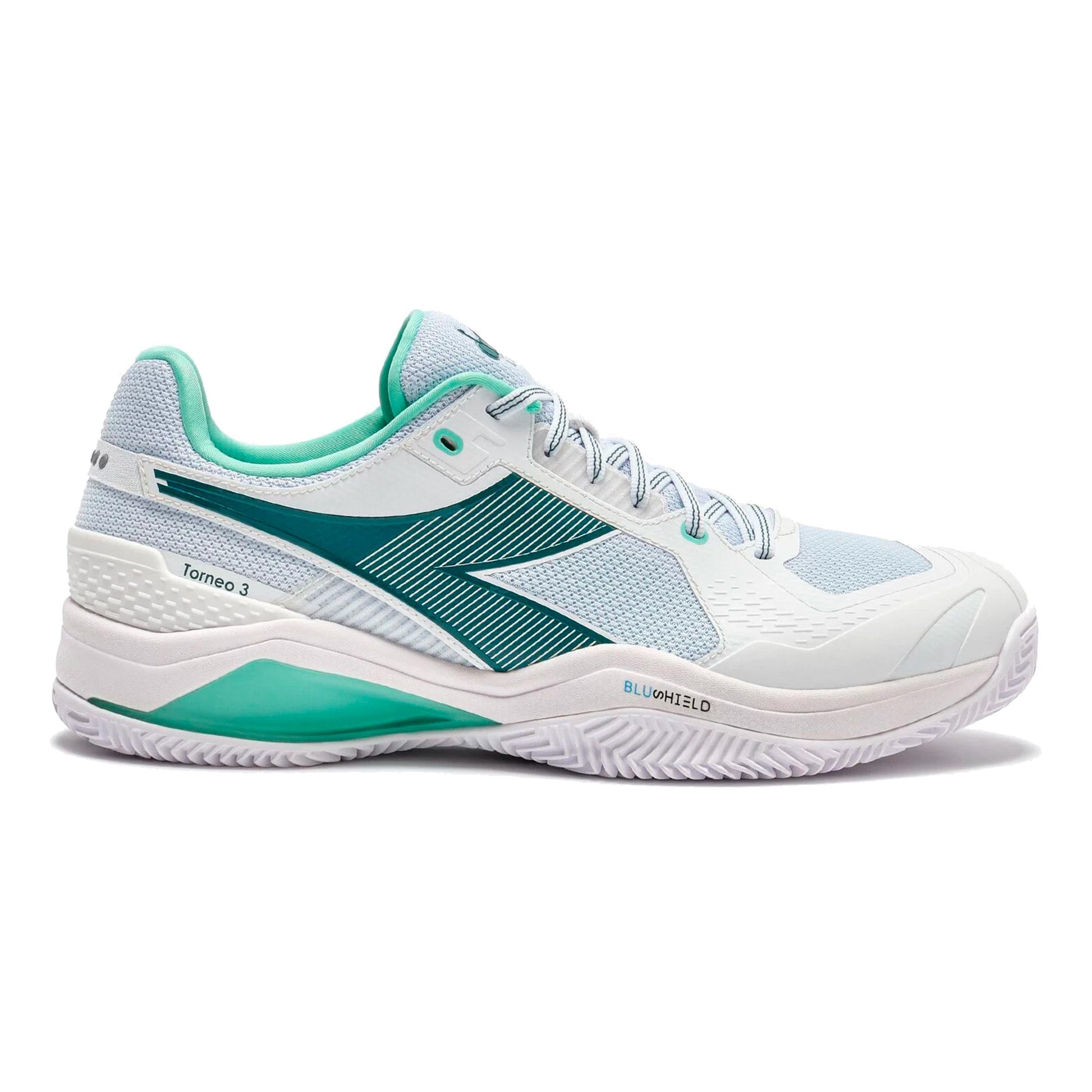 Diadora Blushield Torneo 3 Zapatilla tierra batida Hombres-blanco, color petróleo