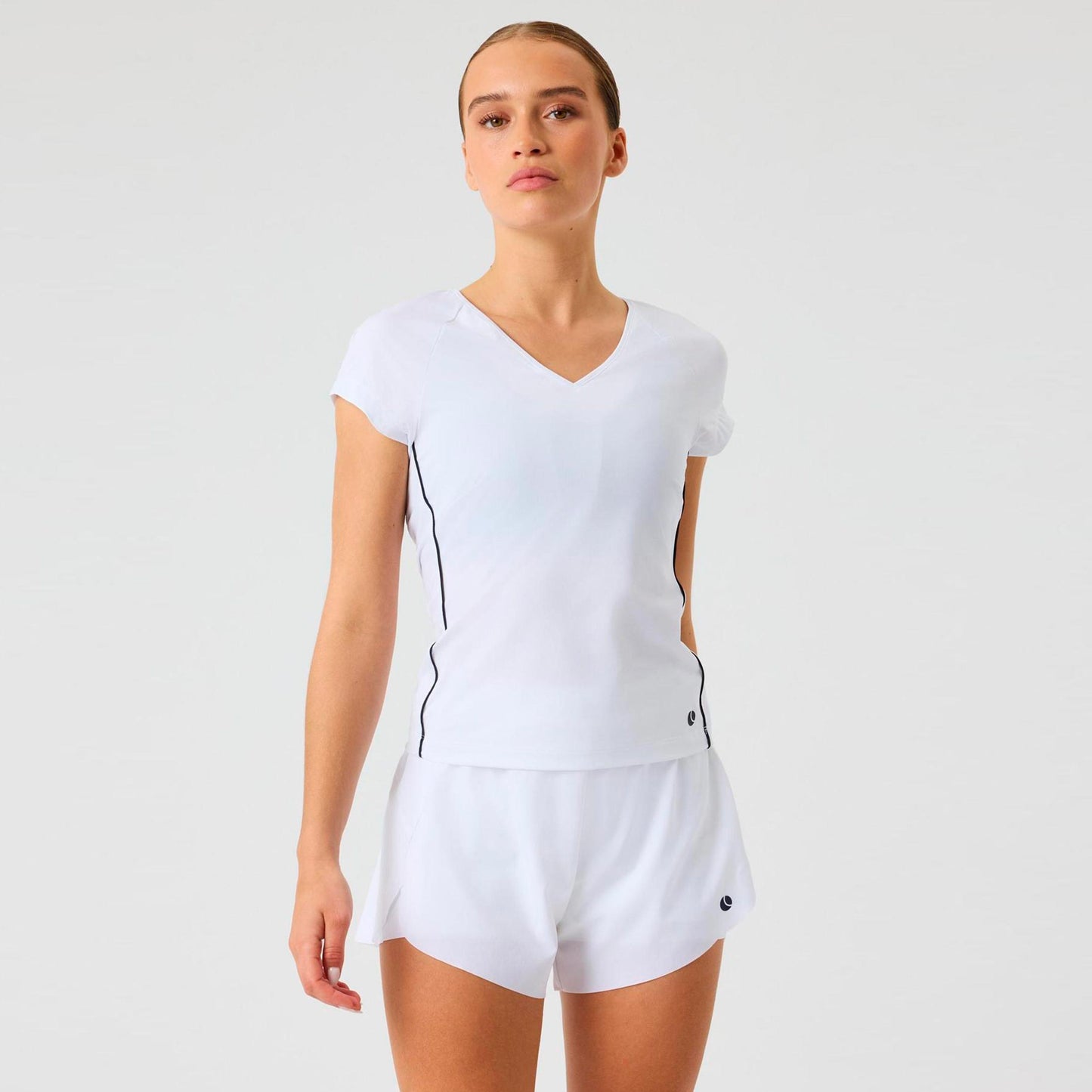 Björn Borg Ace V-Neck Camiseta de manga corta Mujeres - blanco