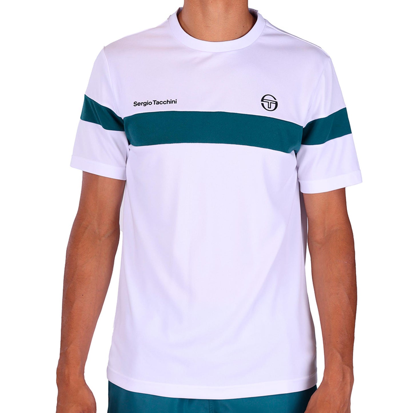 Sergio Tacchini Leone PL Camiseta de manga corta Hombres - blanco, color petróleo
