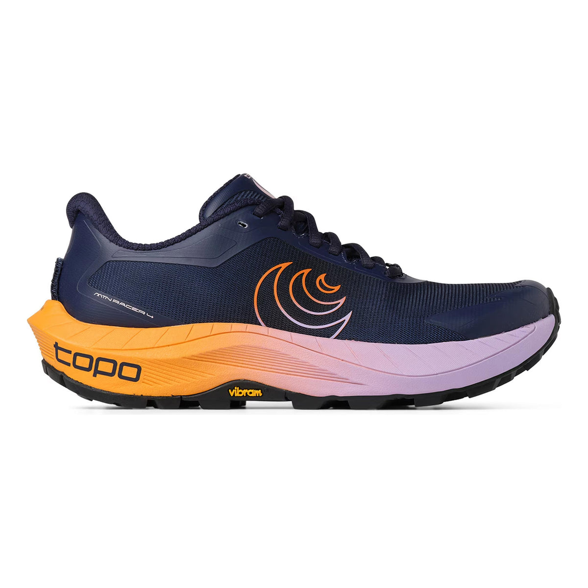 TOPO ATHLETIC MTN Racer 4 Zapatilla trail Mujeres - azul oscuro, naranja