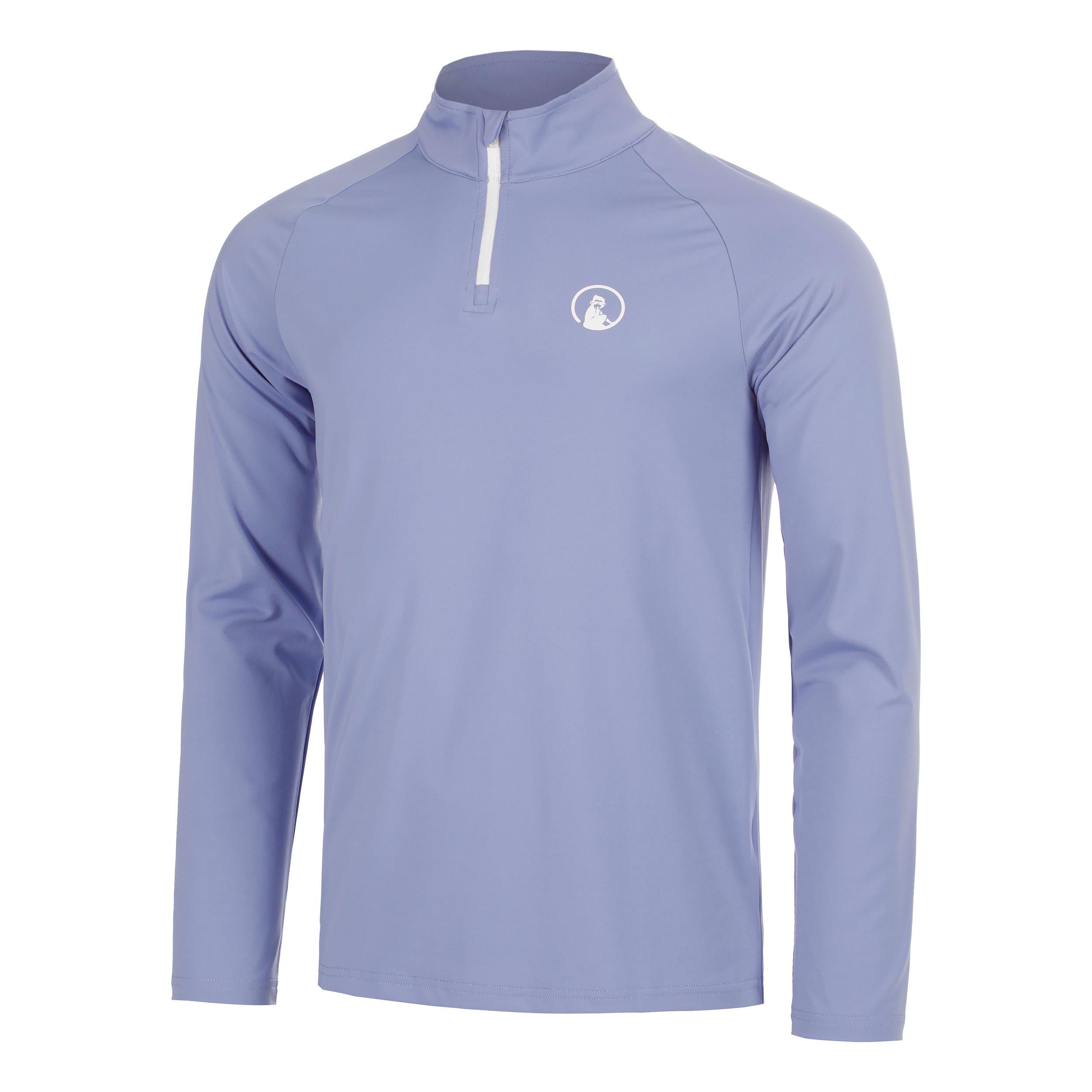 Quiet Please Glow Big Serve 1/4 Zip Camiseta de manga larga Hombres - azul, crema