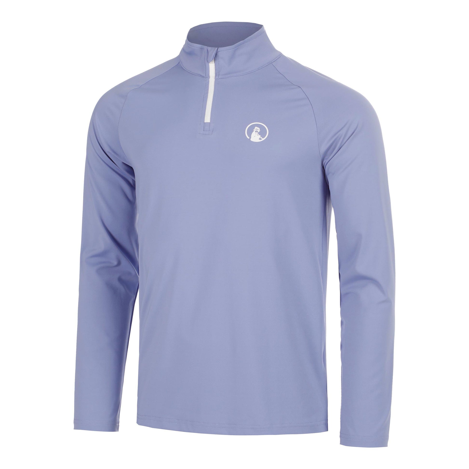 Quiet Please Glow Big Serve 1/4 Zip Camiseta de manga larga Hombres - azul, crema