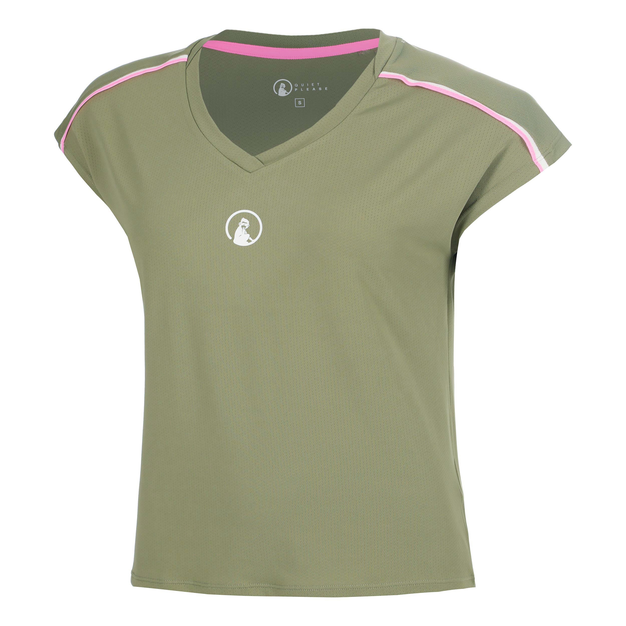 Quiet Please Memories Volley Camiseta de manga corta Mujeres - caqui